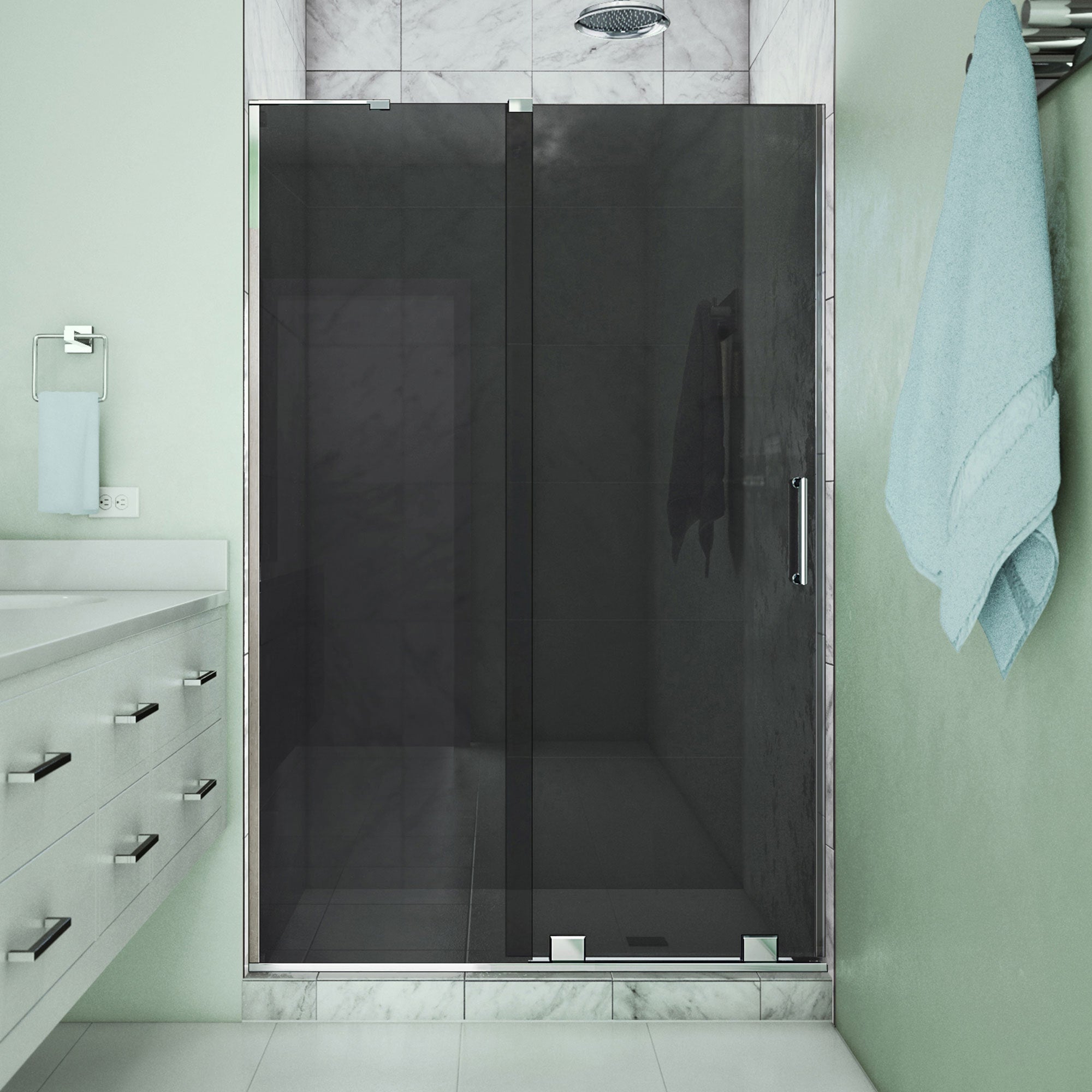 DreamLine, DreamLine SHDR1948723GL01 Mirage-X 44-48 in. W x 72 in. H Frameless Sliding Shower Door in Chrome