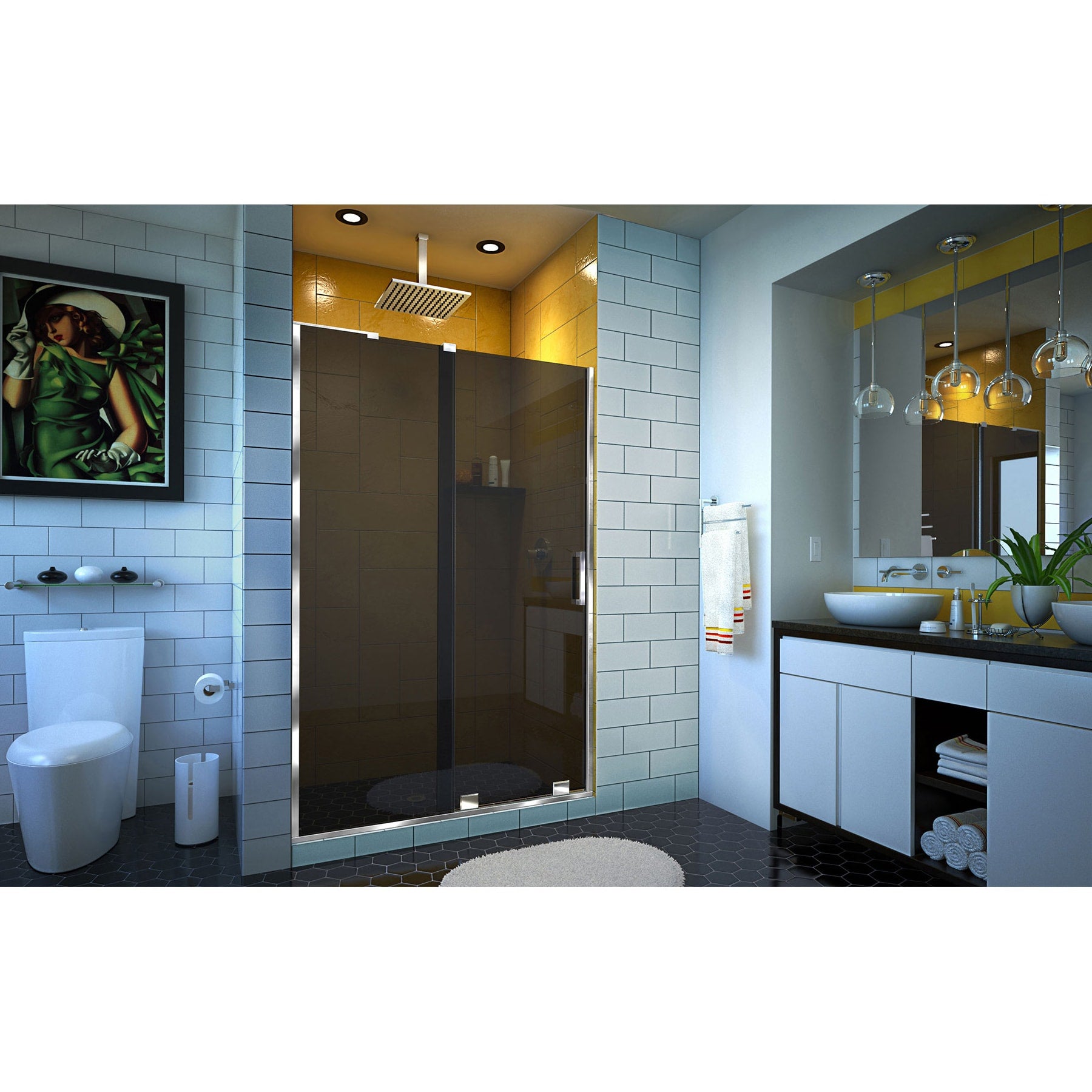 DreamLine, DreamLine SHDR1948724G01 Mirage-Z 44-48" W x 72" H Frameless Sliding Shower Door in Chrome