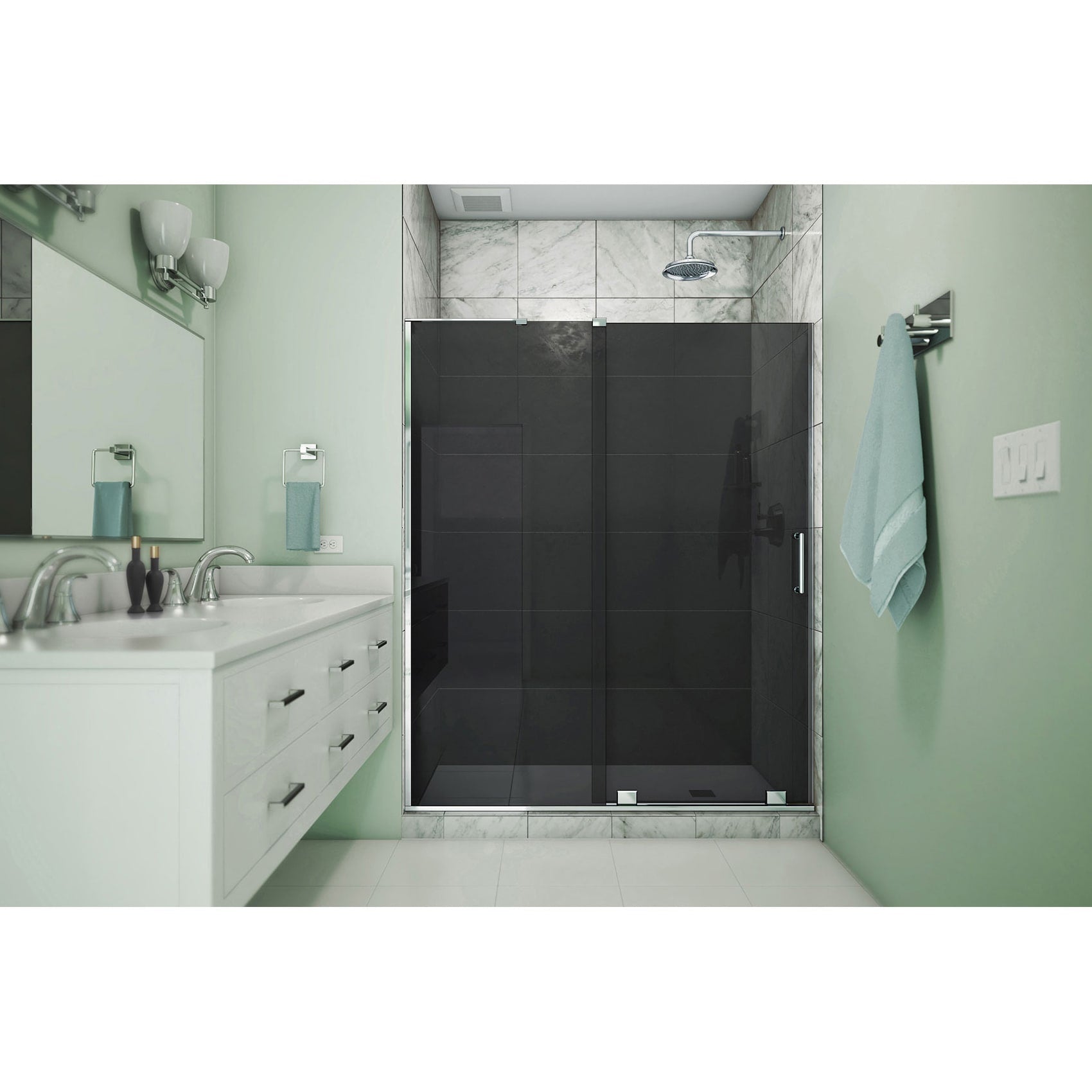 DreamLine, DreamLine SHDR1960723GL01 Mirage-X 56-60 in. W x 72 in. H Frameless Sliding Shower Door in Chrome