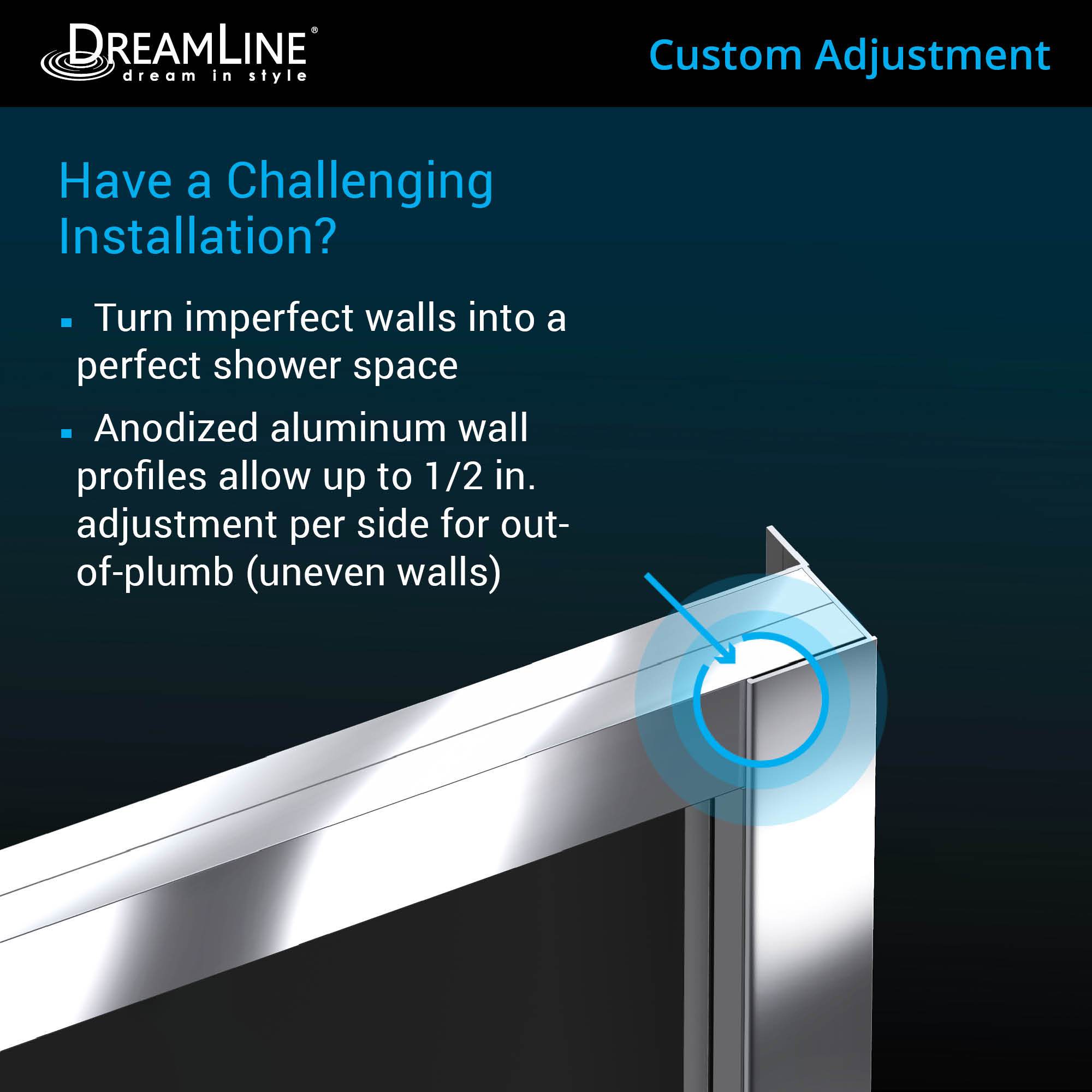 DreamLine, DreamLine SHEN-8140400-09 Cornerview 40 1/2"D x 40 1/2"W x 72"H Framed Sliding Shower Enclosure in Satin Black