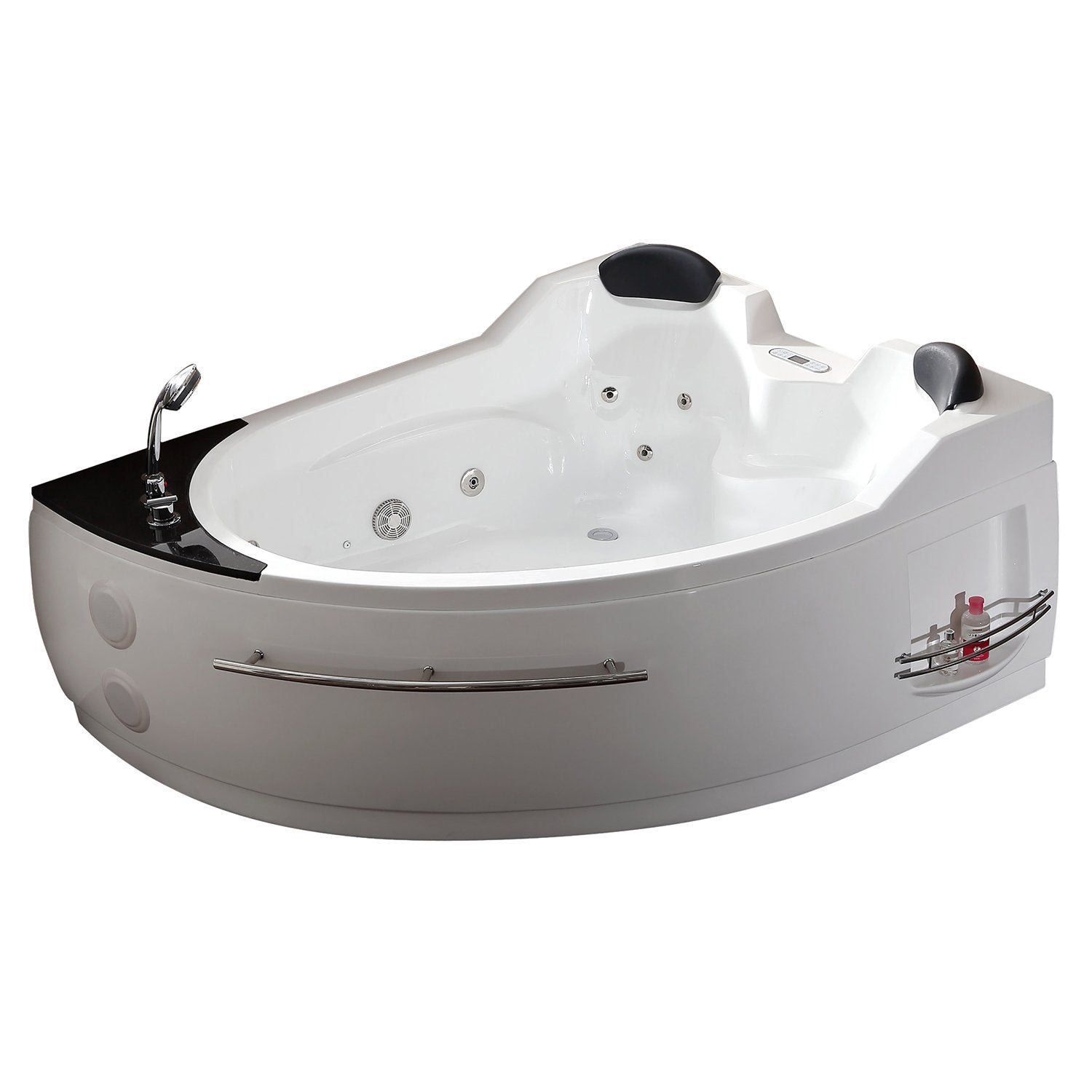 EAGO, EAGO AM113ETL-L 5.5 ft Left Corner Acrylic White Whirlpool Bathtub for Two