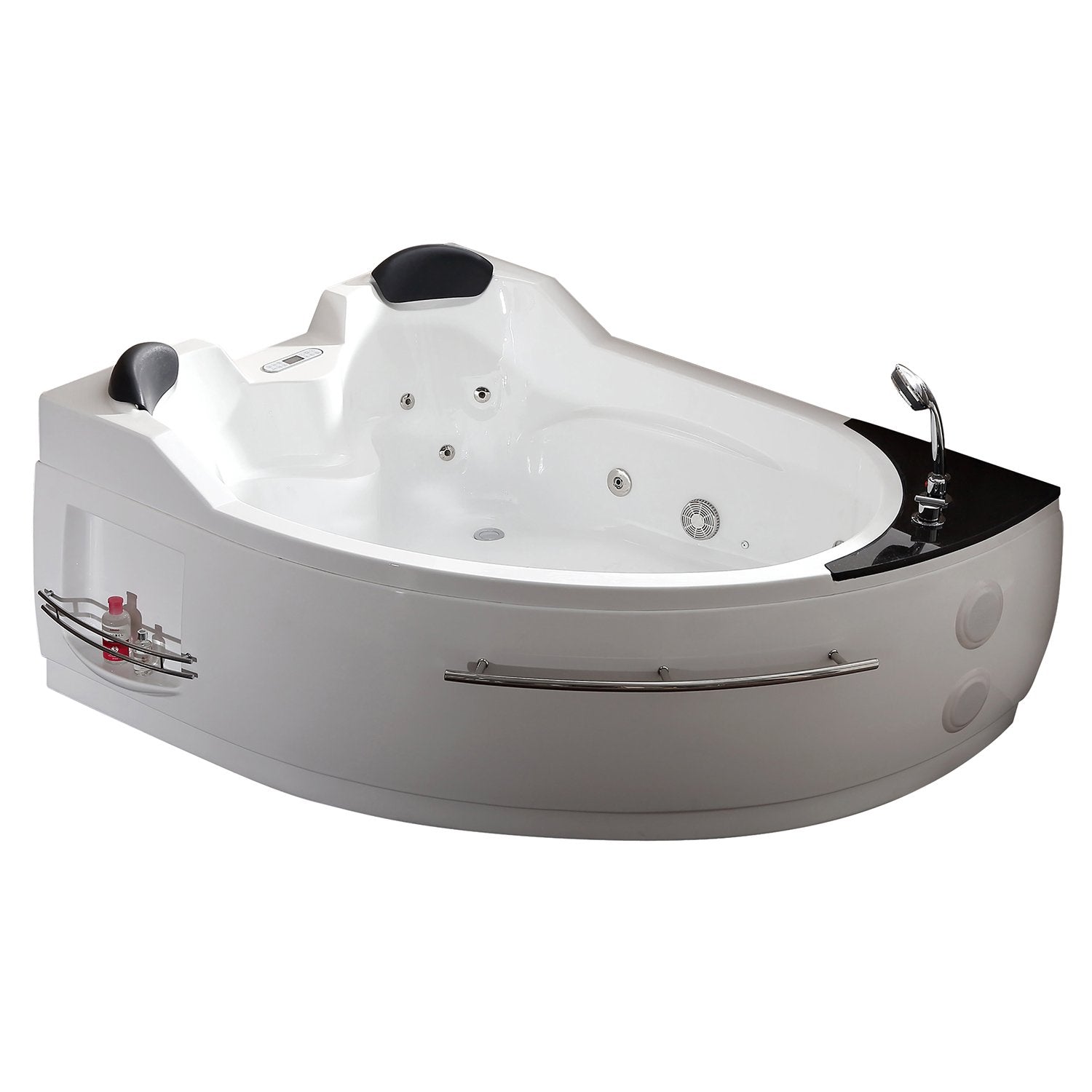 EAGO, EAGO AM113ETL-R 5.5 ft Right Corner Acrylic White Whirlpool Bathtub for Two