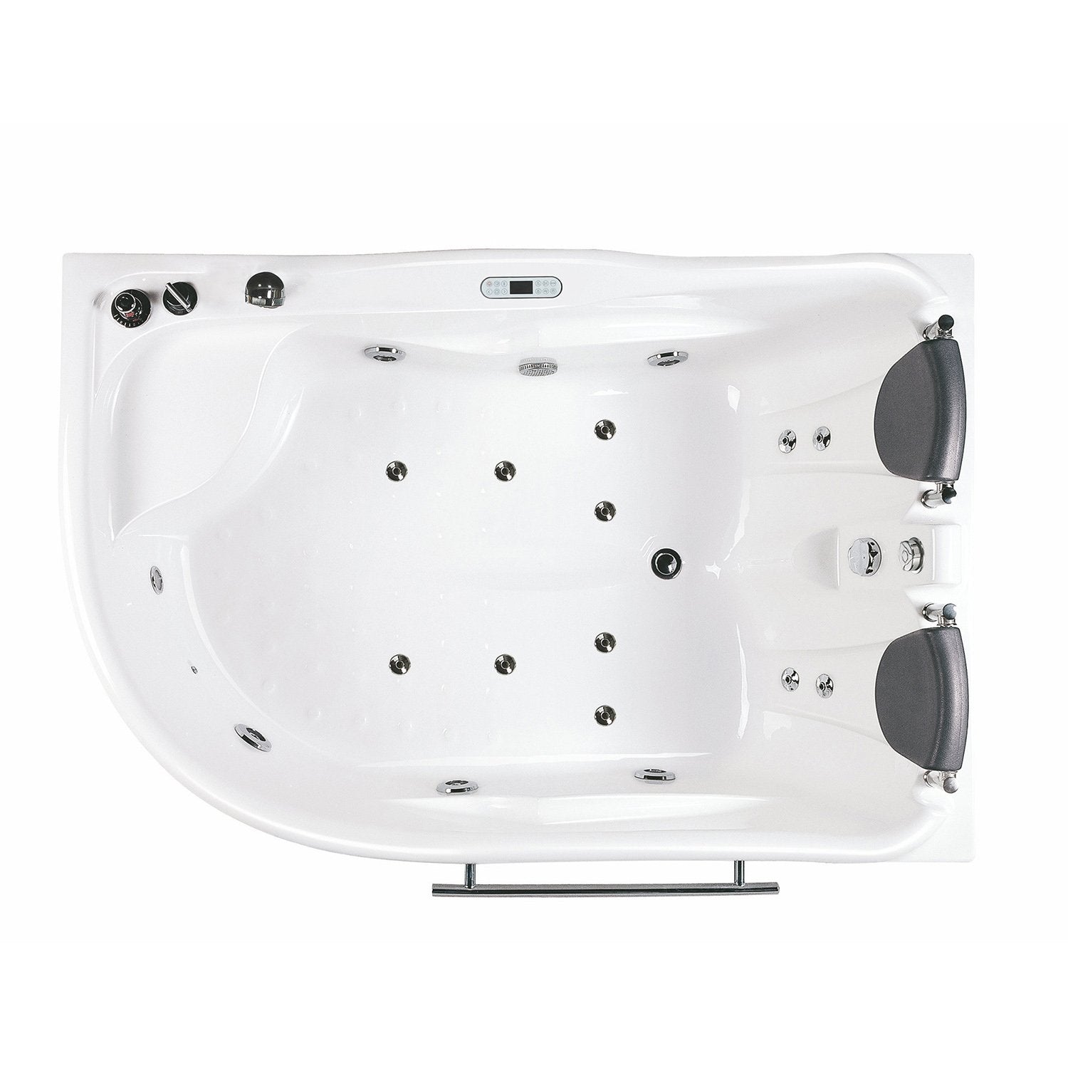 EAGO, EAGO AM124ETL-L 6 ft Left Corner Acrylic White Whirlpool Bathtub for Two