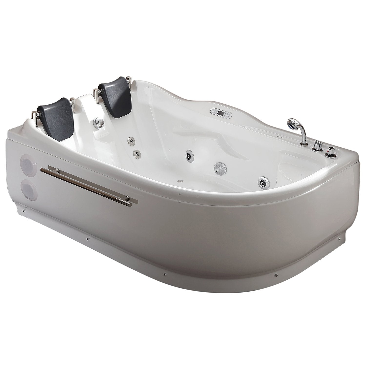 EAGO, EAGO AM124ETL-R 6 ft Right Corner Acrylic White Whirlpool Bathtub for Two