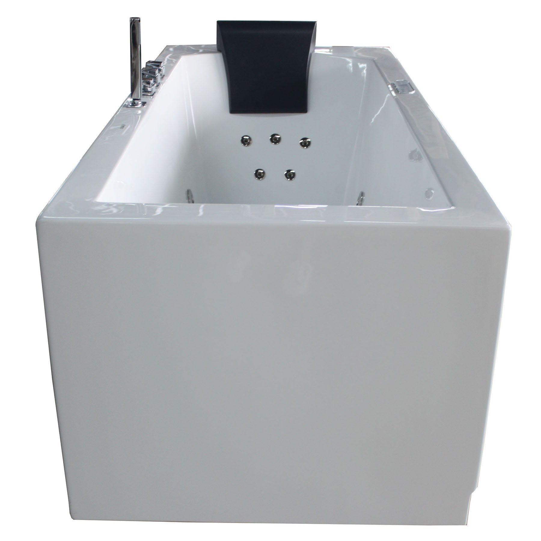 EAGO, EAGO AM154ETL-L6 6 ft Acrylic White Rectangular Whirlpool Bathtub with Fixtures