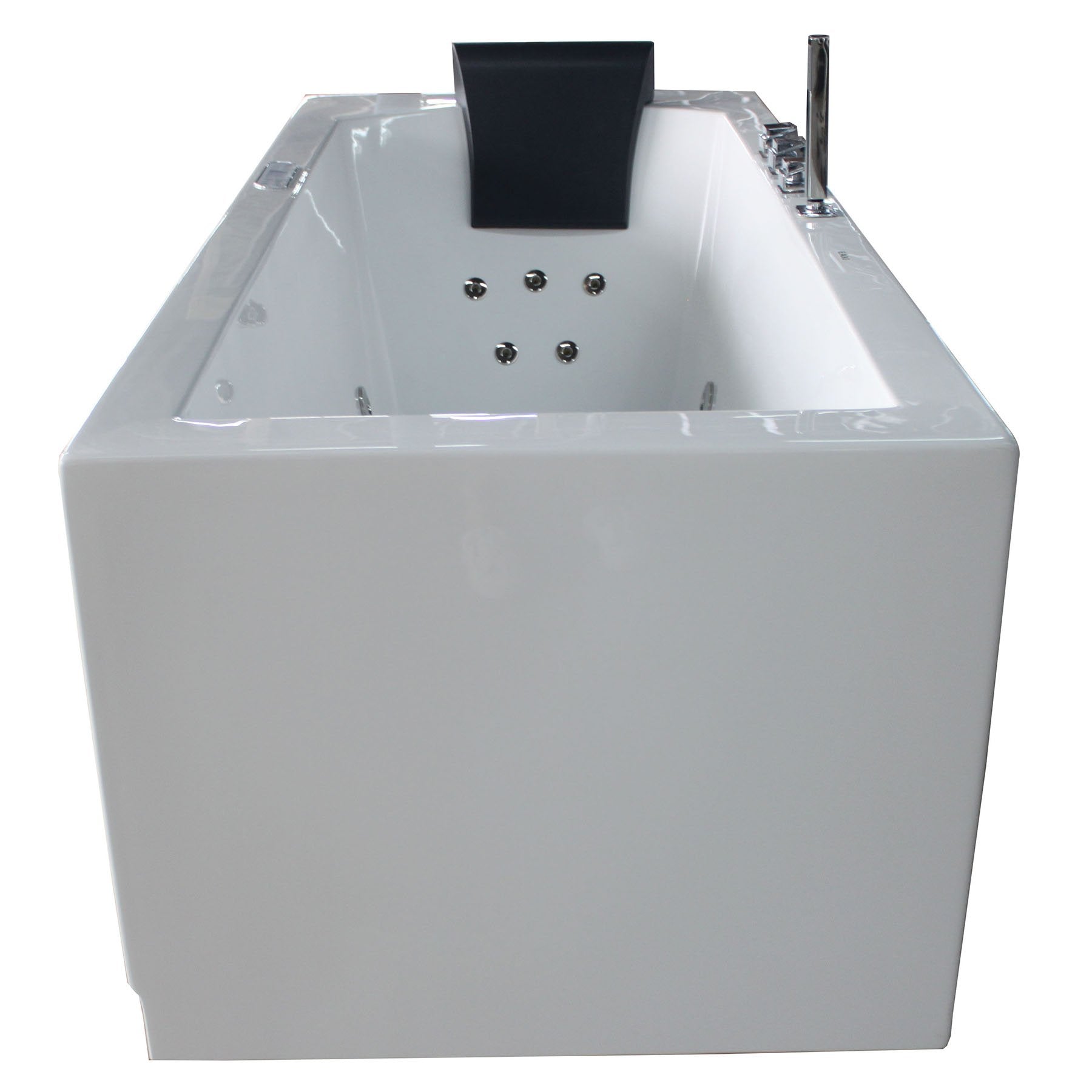 EAGO, EAGO AM154ETL-R6 6 ft Acrylic White Rectangular Whirlpool Bathtub with Fixtures