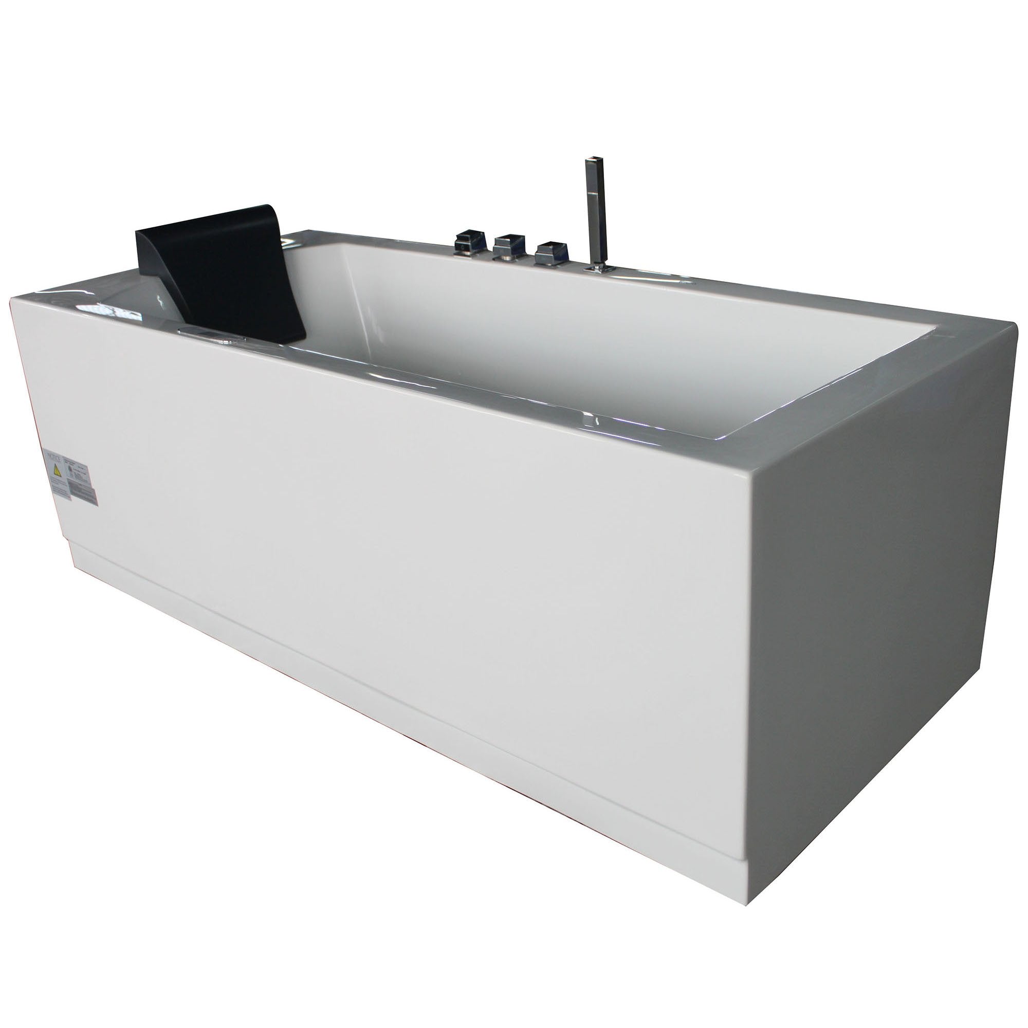 EAGO, EAGO AM154ETL-R6 6 ft Acrylic White Rectangular Whirlpool Bathtub with Fixtures