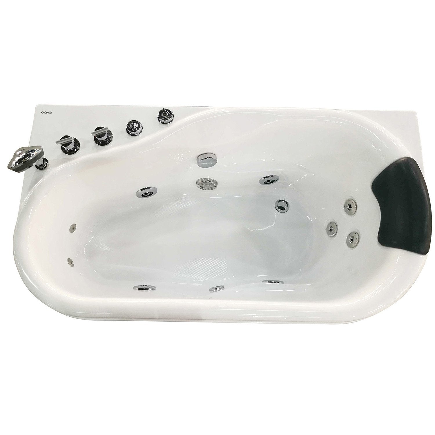 EAGO, EAGO AM175-L 5'' White Acrylic Corner Whirlpool Bathtub - Drain on Left