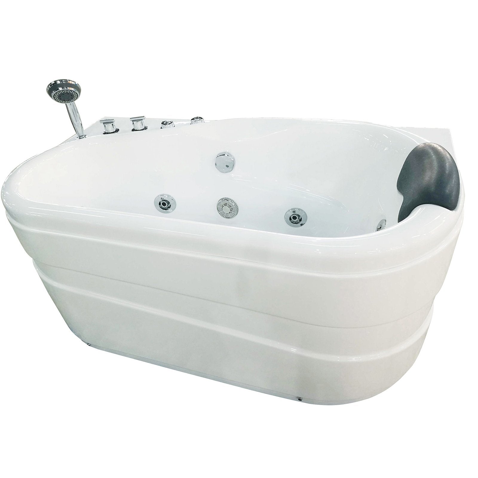 EAGO, EAGO AM175-L 5'' White Acrylic Corner Whirlpool Bathtub - Drain on Left