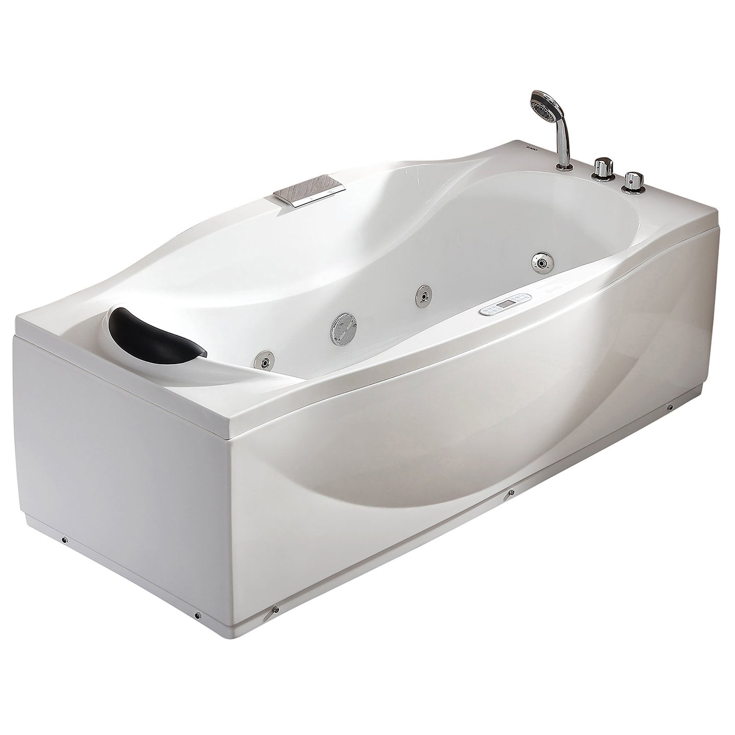 EAGO, EAGO AM189ETL-R 6 ft Right Drain Acrylic White Whirlpool Bathtub with Fixtures