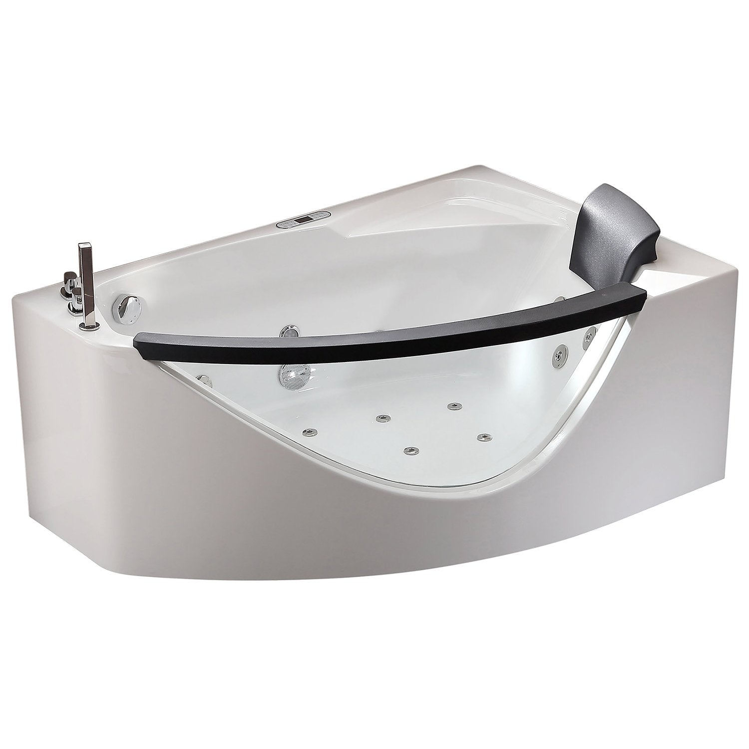 EAGO, EAGO AM198ETL-L 5 ft Clear Rounded Left Corner Acrylic Whirlpool Bathtub