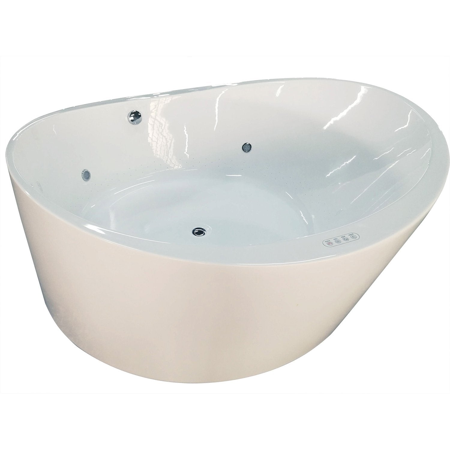 EAGO, EAGO AM2130 66" Round Free Standing Acrylic Air Bubble Bathtub