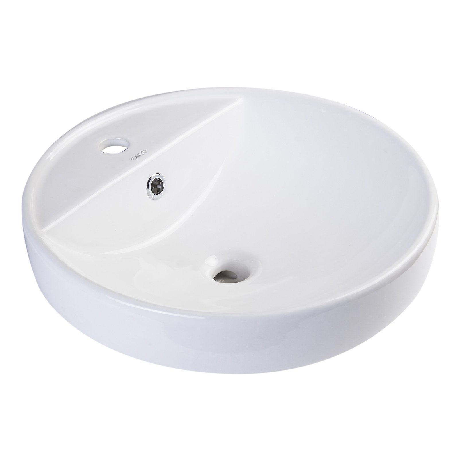 EAGO, EAGO BA141 18" ROUND CERAMIC ABOVE MOUNT BATHROOM BASIN VESSEL Sink