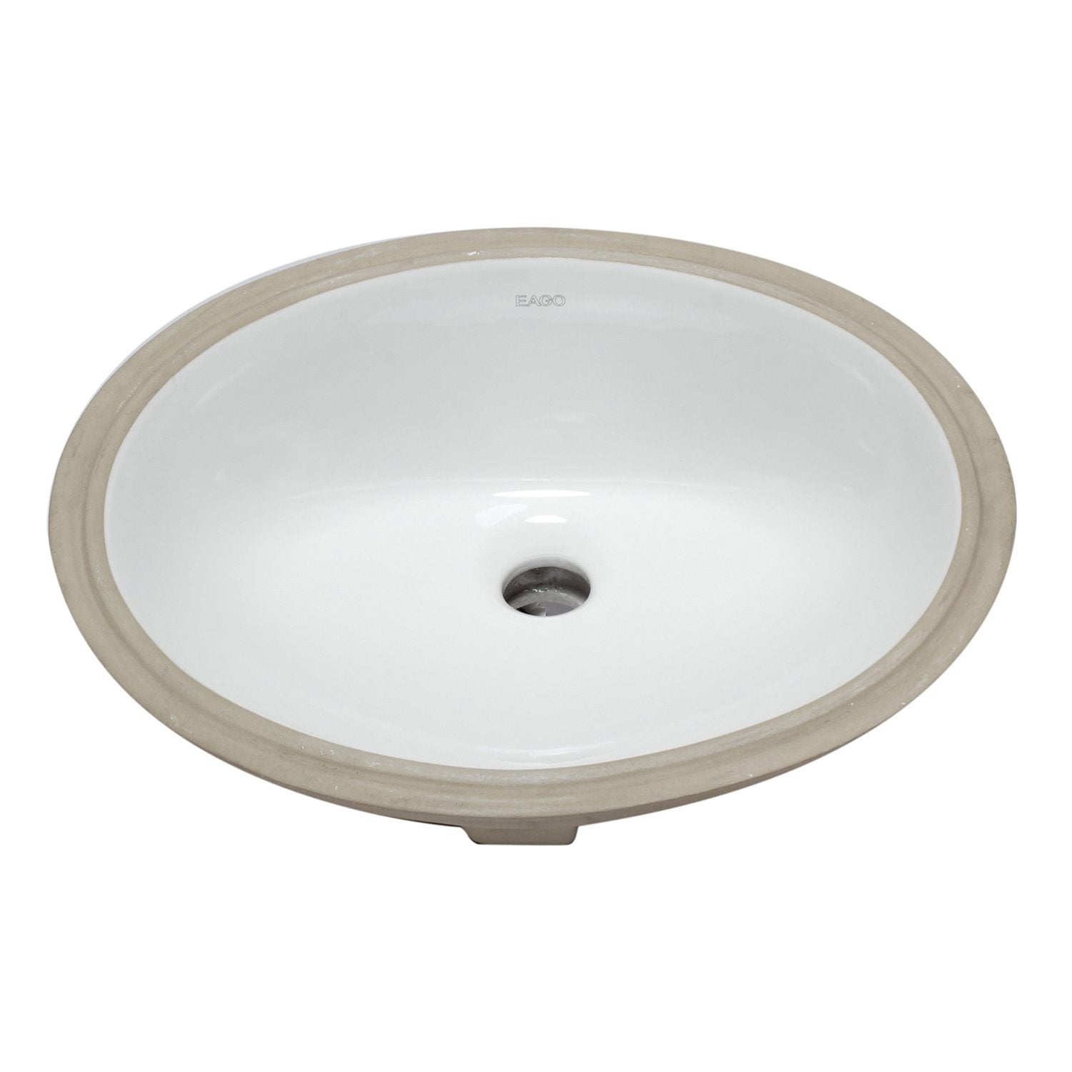 EAGO, EAGO BC224 White Ceramic 18" x 15" Undermount Oval Bathroom Sink