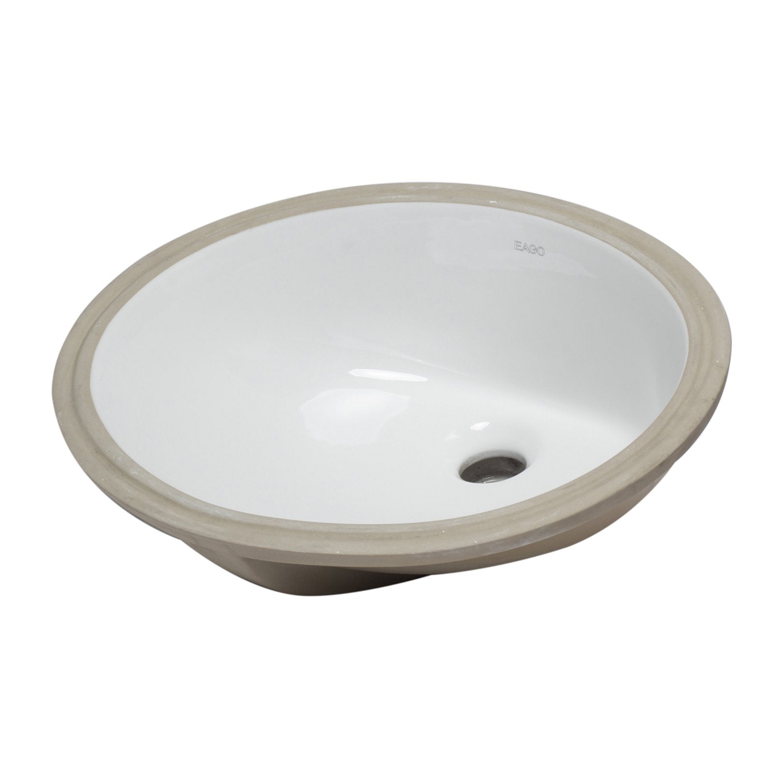 EAGO, EAGO BC224 White Ceramic 18" x 15" Undermount Oval Bathroom Sink