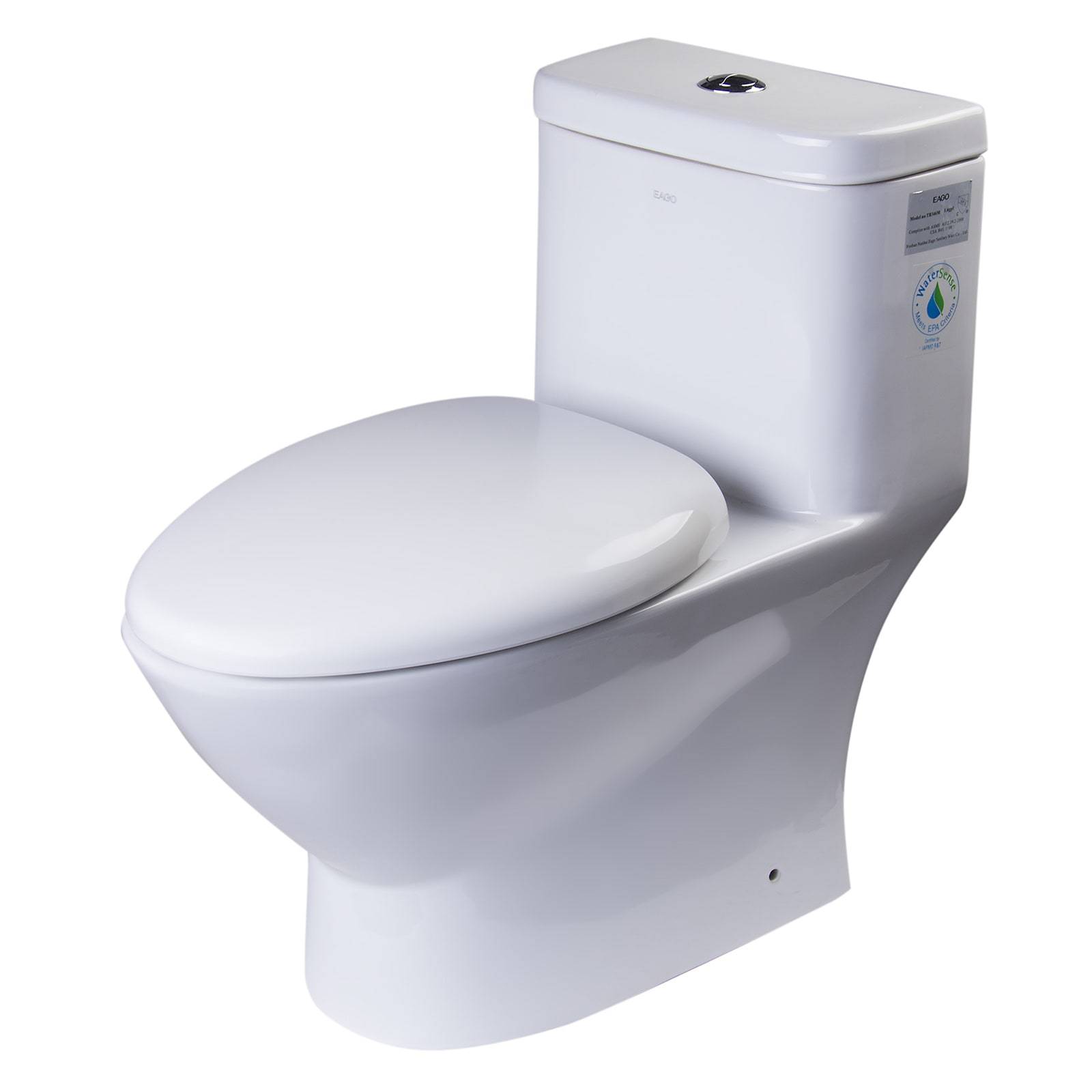 EAGO, Eago TB346 Modern Dual Flush One Piece High Efficiency Low Flush Ceramic Toilet