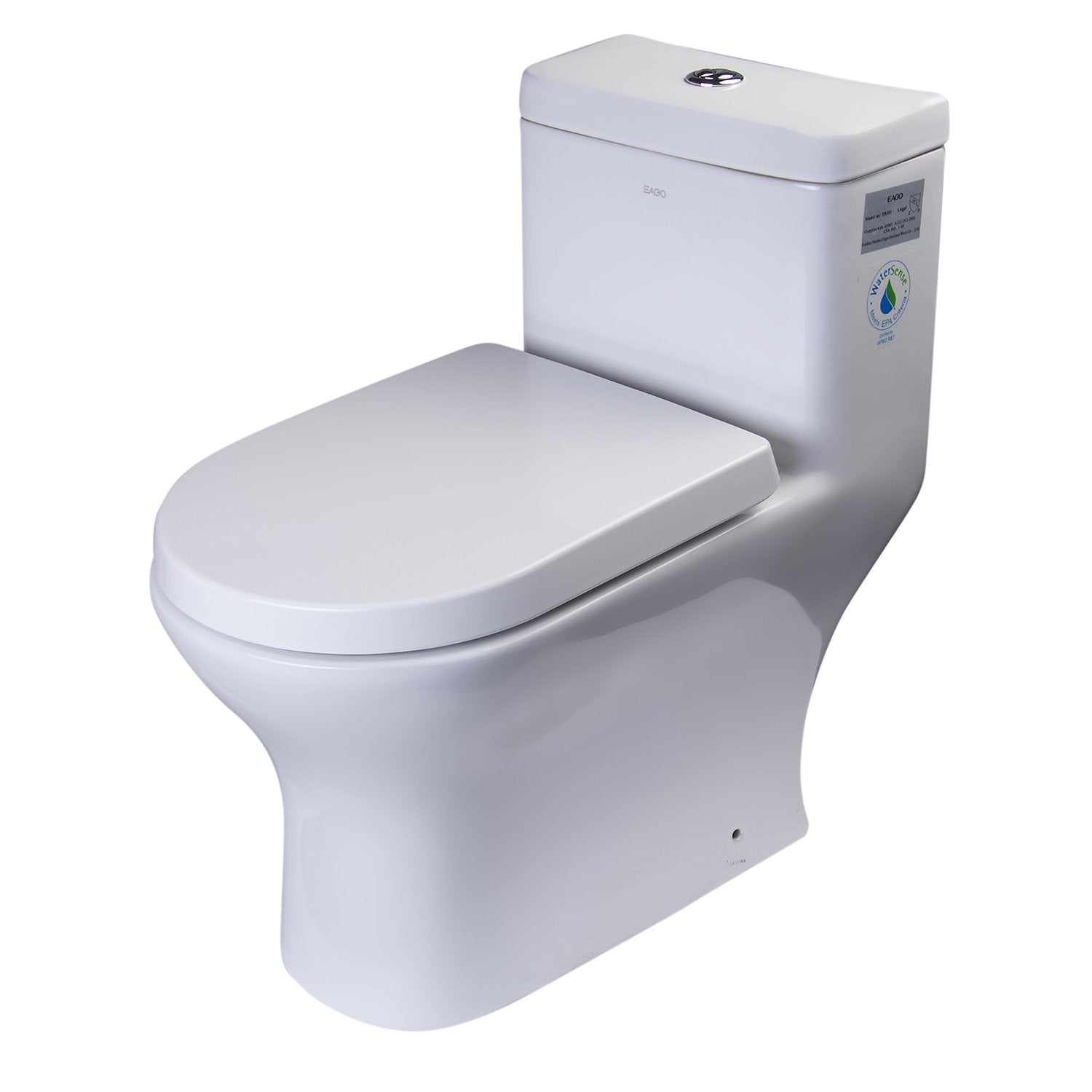 EAGO, Eago TB353 Dual Flush One Piece High Efficiency Low Flush Ceramic Toilet