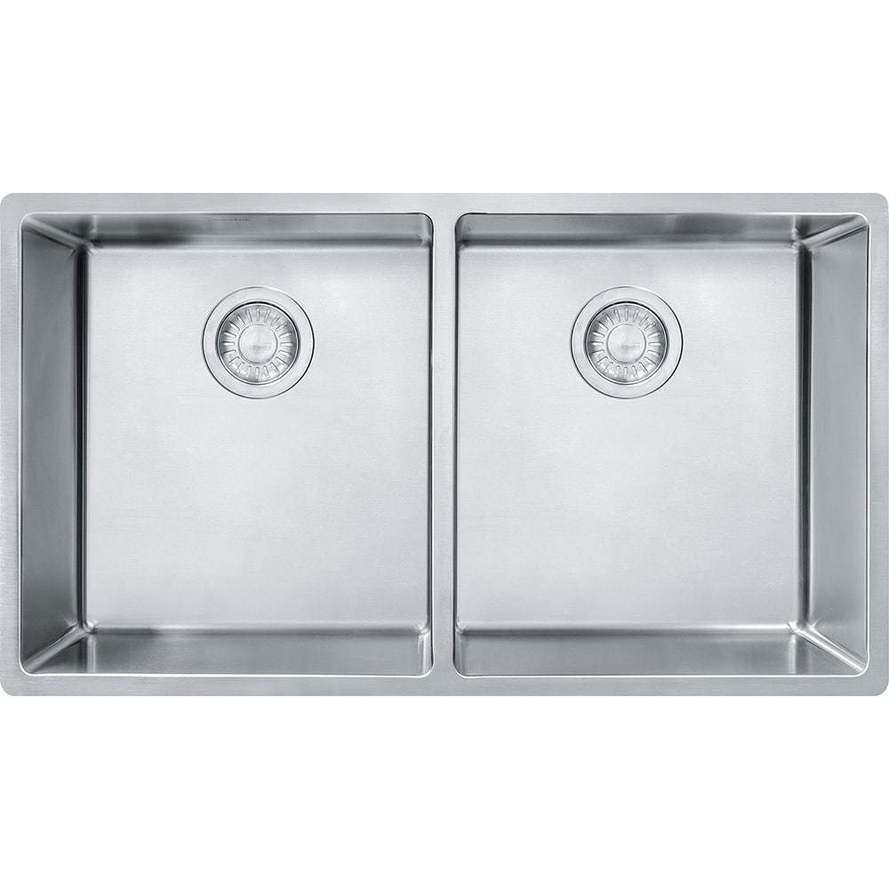 Franke, Franke CUX120 Cube 18G Undermount Stainless Double Bowl Kitchen Sink for 36" Cabinets (min)