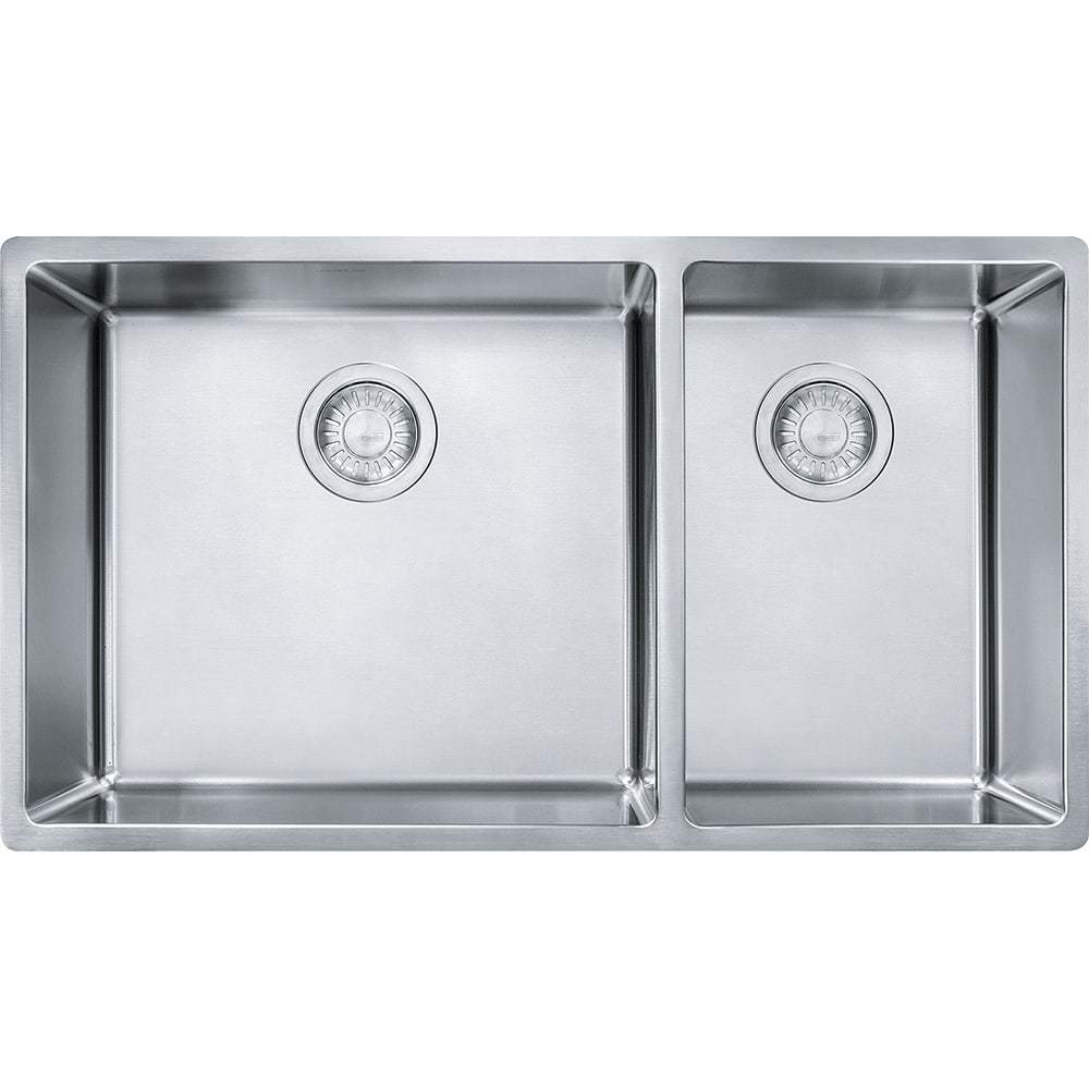 Franke, Franke CUX160 Cube 18G Undermount Stainless Double Bowl Kitchen Sink for 36" Cabinets (min)