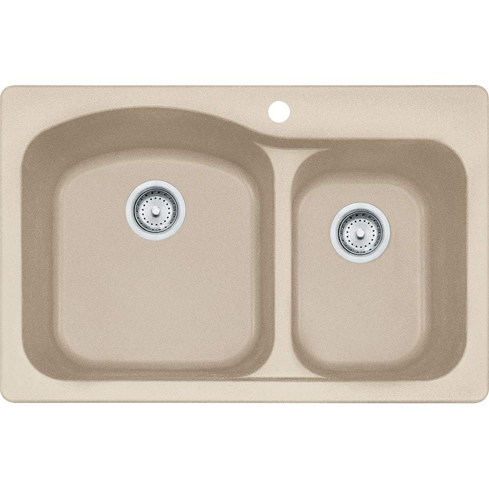 Franke, Franke DIG62F91-CHA Granite Champagne Double Offset Kitchen Sink