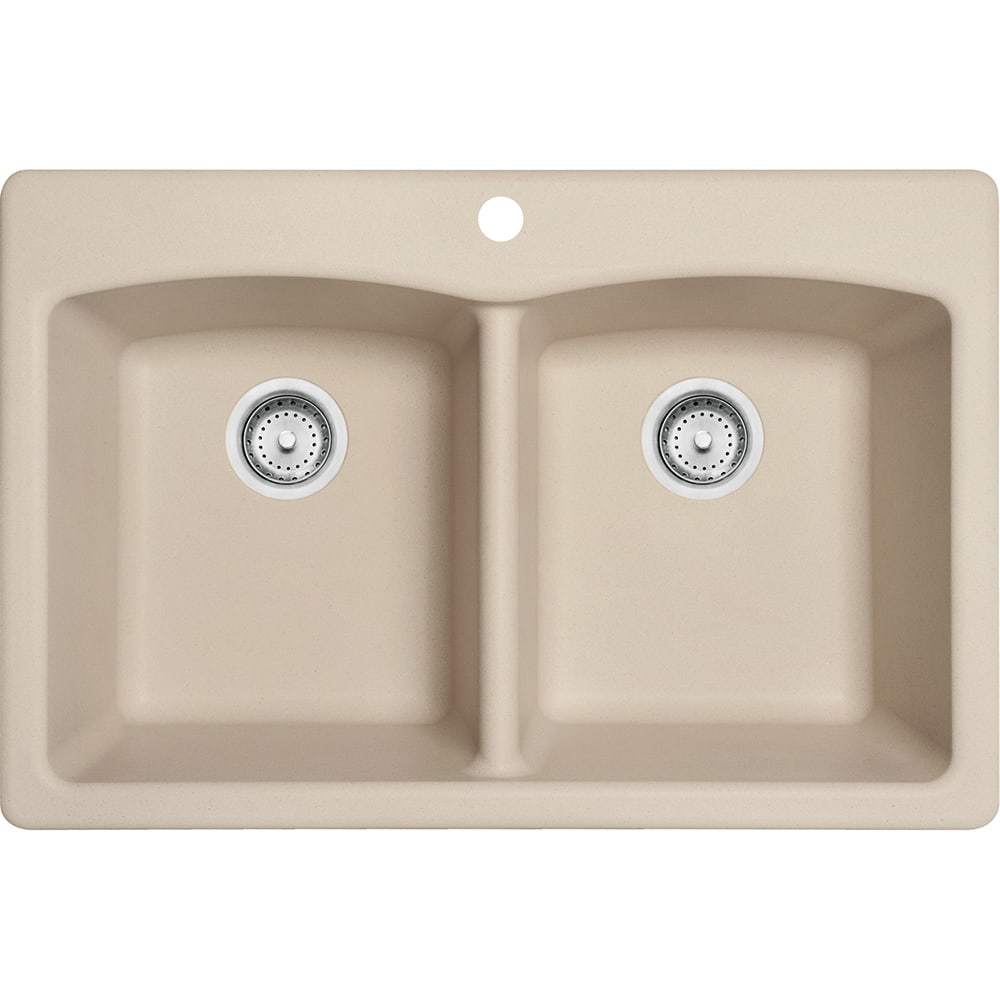 Franke, Franke EDCH33229-1 Granite Champagne 1 Hole Double Bowl Sink