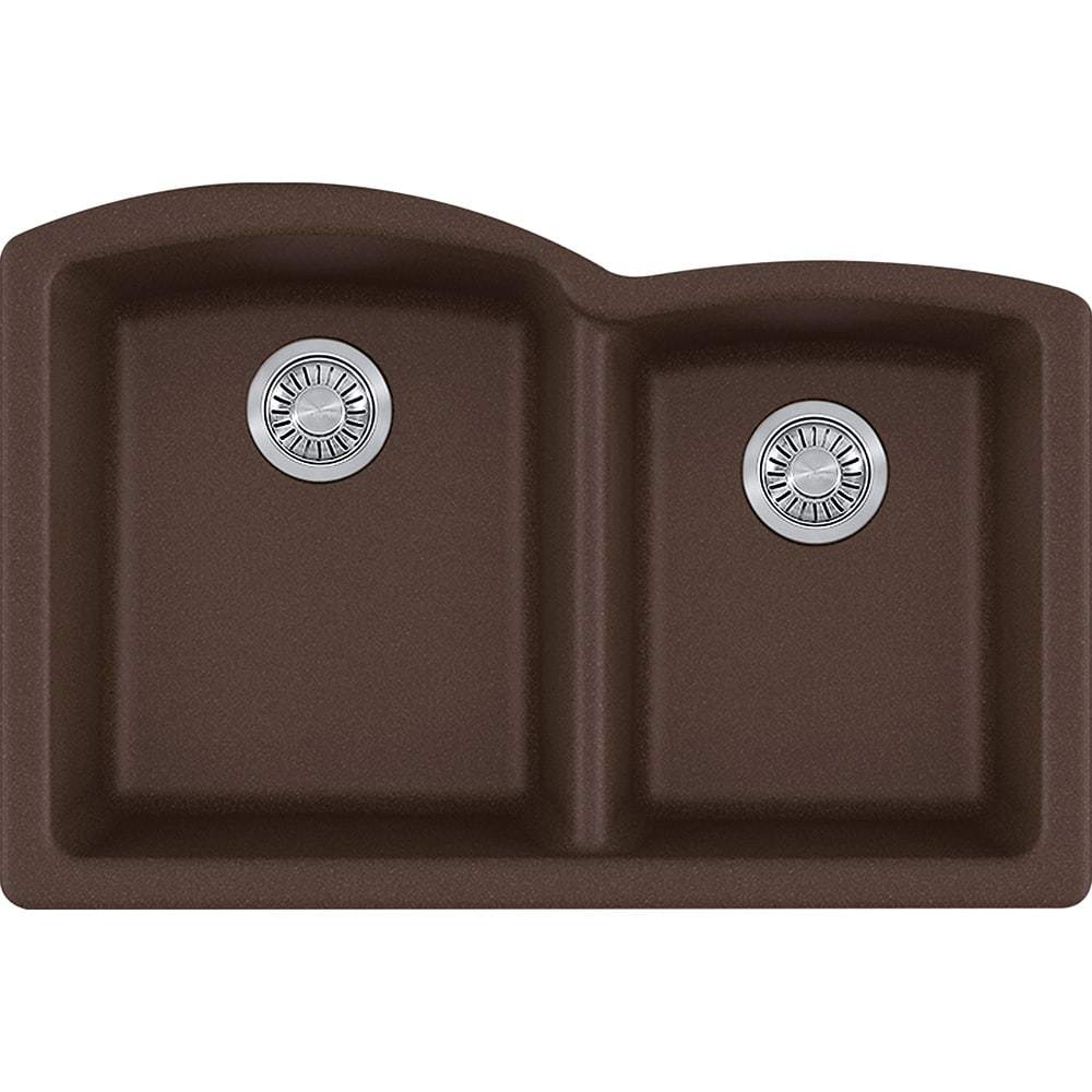 Franke, Franke ELG160MOC Ellipse Undermount Granite Mocha Double Bowl Kitchen Sink for 36" Cabinets (min)