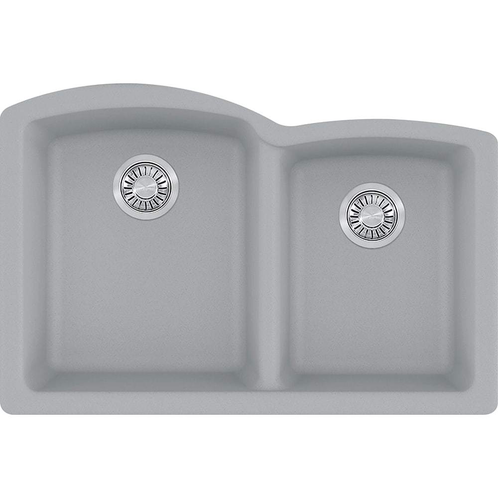 Franke, Franke ELG160SHG Ellipse Undermount Granite Shadow Grey Double Bowl Kitchen Sink