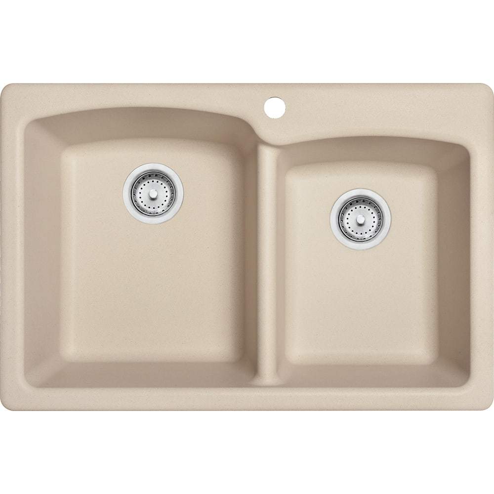 Franke, Franke EOCH33229-1 Granite Champagne Offset Double Bowl Sink