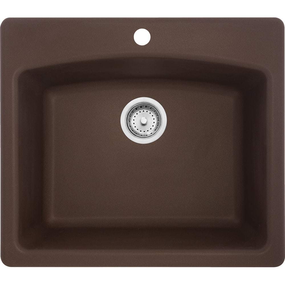 Franke, Franke Ellipse ESDB25229-1 Granite Mocha 1 Hole Single Bowl Undermount/Drop-in Granite Kitchen Sink