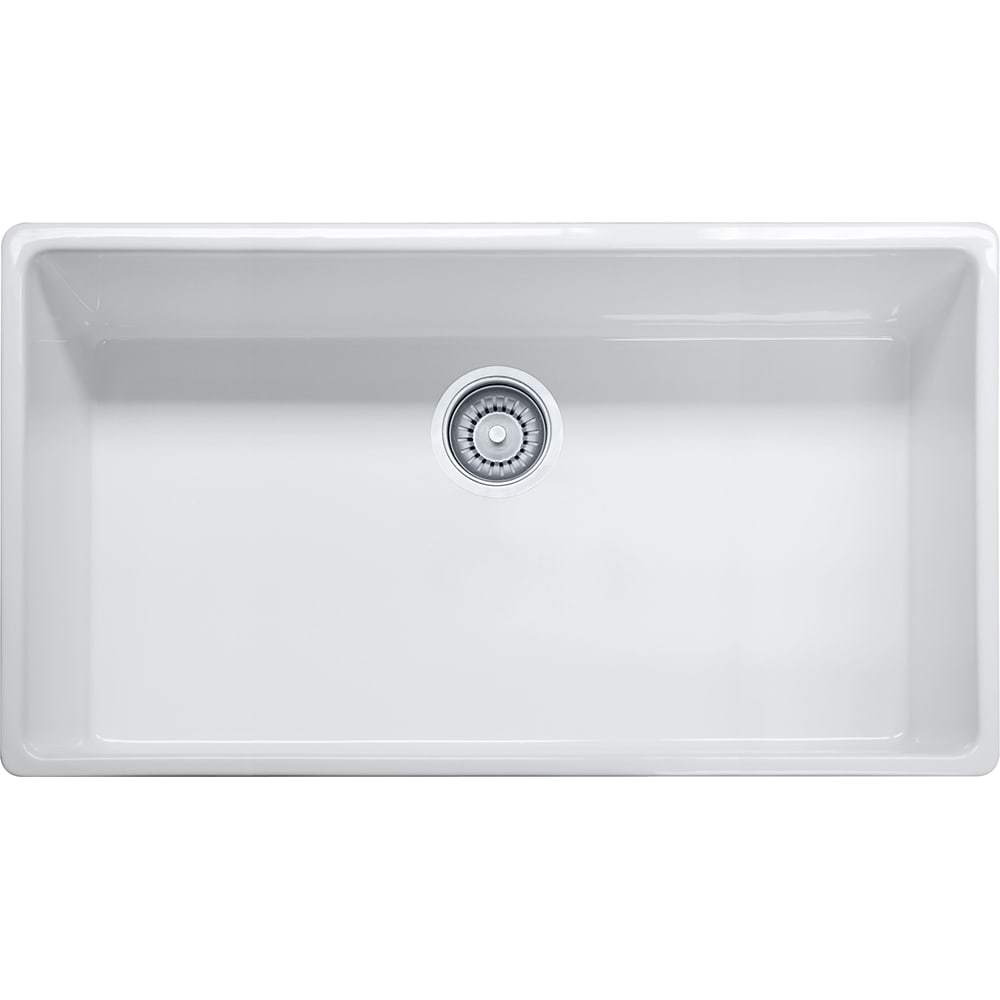 Franke, Franke FHK710-36WH Farm House Apron Front White Fireclay Single Bowl Kitchen Sink for 36" Cabinets (min) White