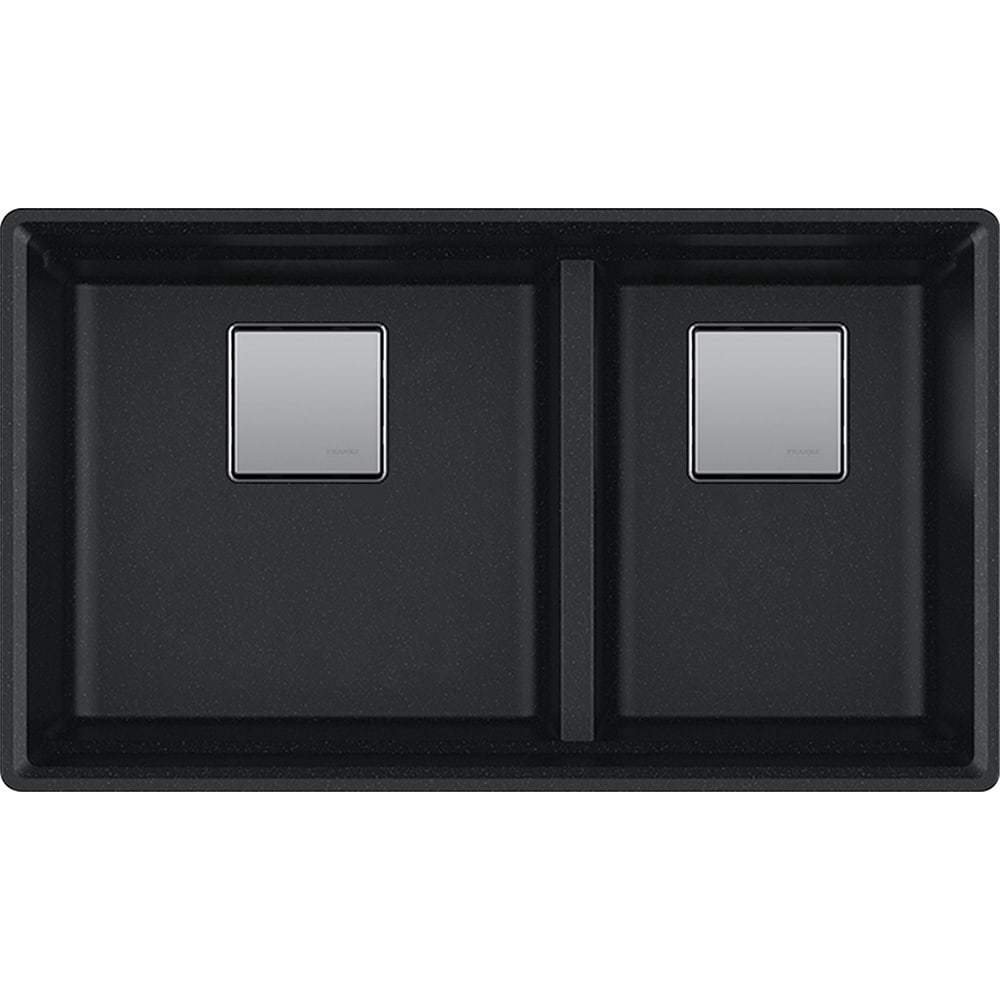 Franke, Franke PKG160ONY Peak Undermount Granite Onyx Double Bowl Kitchen Sink for 36" Cabinets (min)