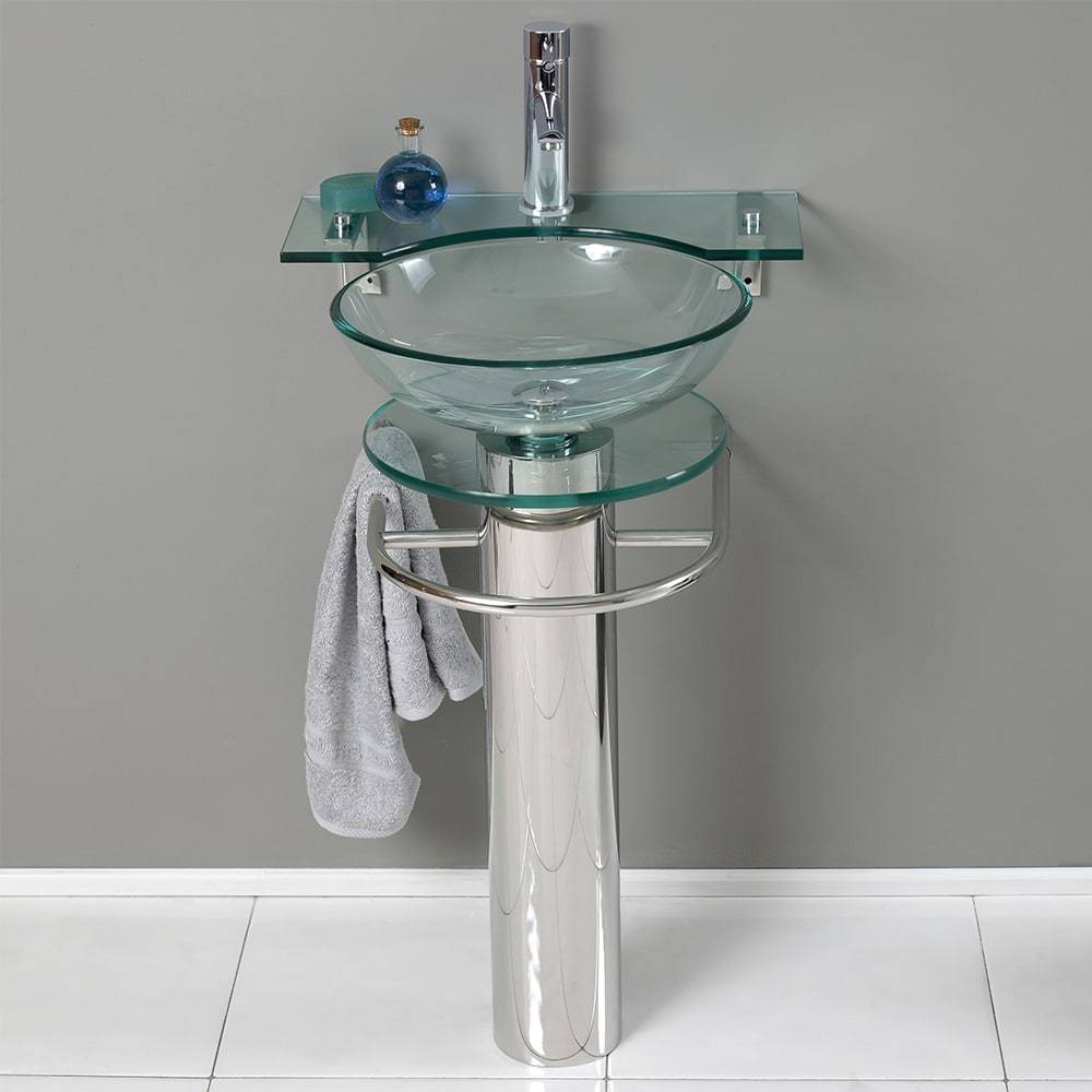 Fresca, Fresca CMB1019-V Ovale 24" Modern Glass Bathroom Pedestal Sink