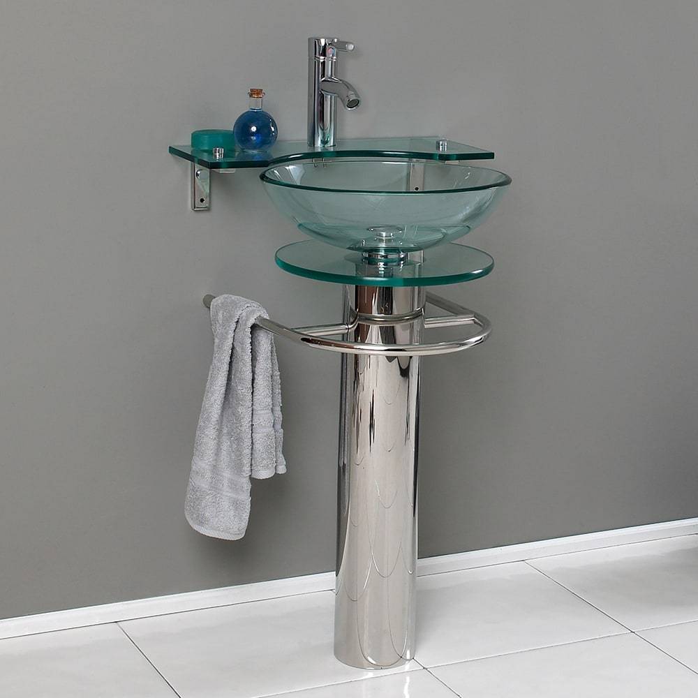 Fresca, Fresca CMB1019-V Ovale 24" Modern Glass Bathroom Pedestal Sink