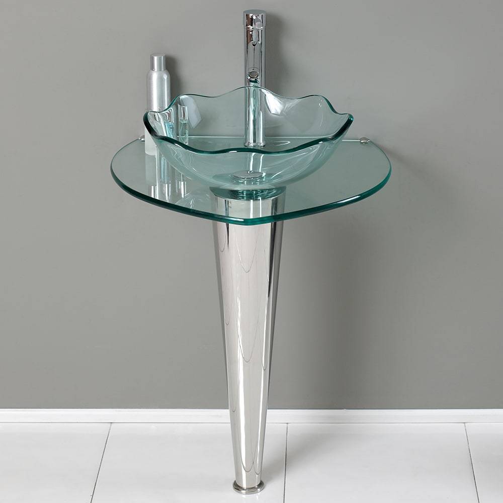 Fresca, Fresca CMB1036-V Netto 24" Modern Glass Bathroom Pedestal Sink