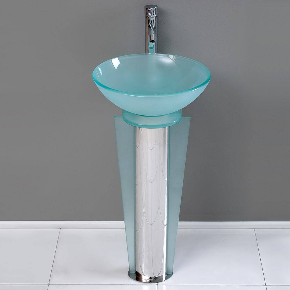 Fresca, Fresca CMB1053-V Vitale 17" Modern Glass Bathroom Pedestal Sink