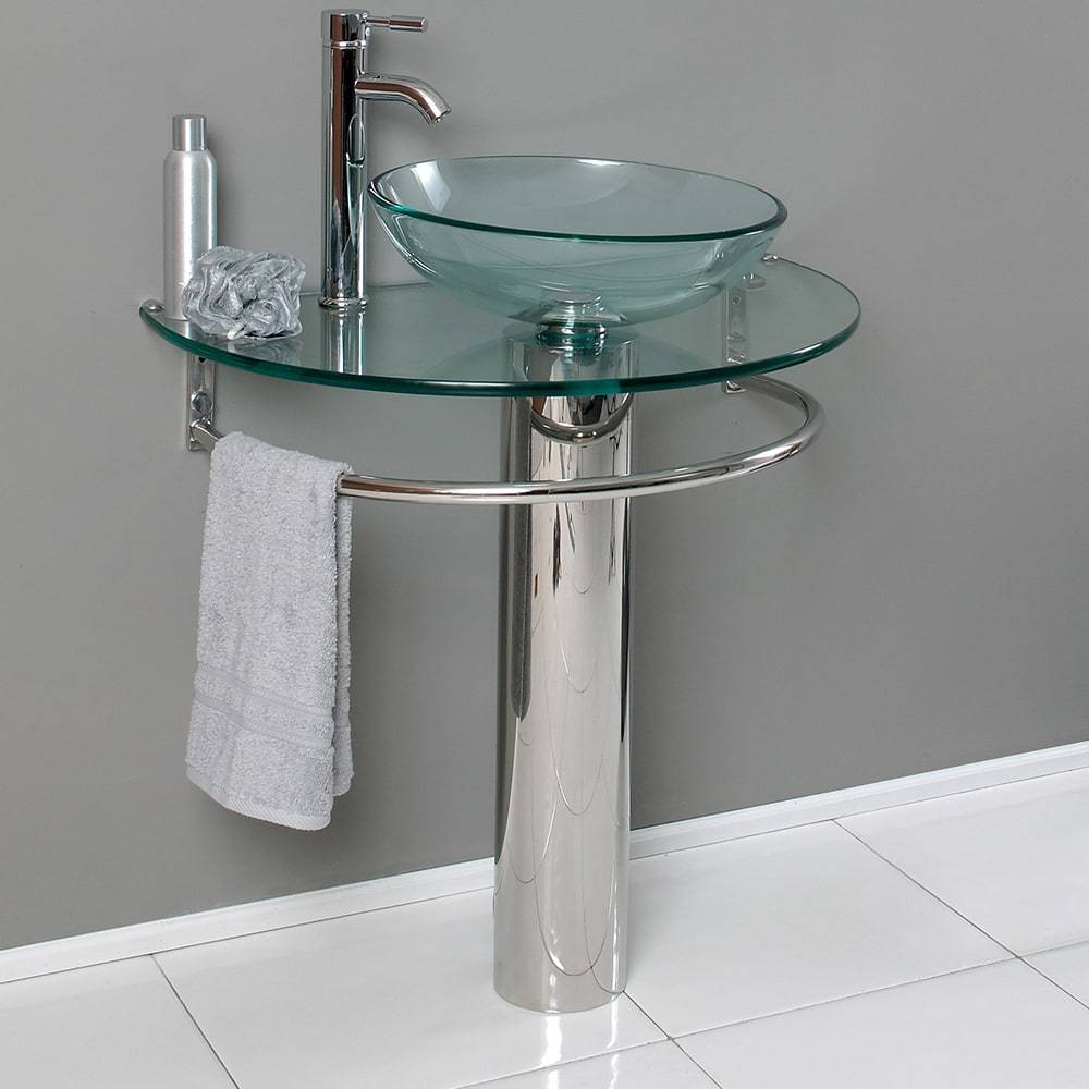 Fresca, Fresca CMB1060-V Attrazione 30" Modern Glass Bathroom Pedestal Sink