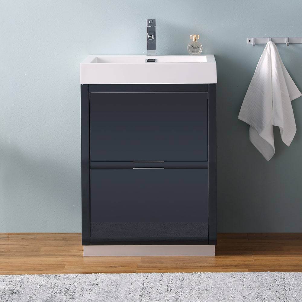 Fresca, Fresca FCB8424GG-I Valencia 24" Dark Slate Gray Free Standing Modern Bathroom Vanity