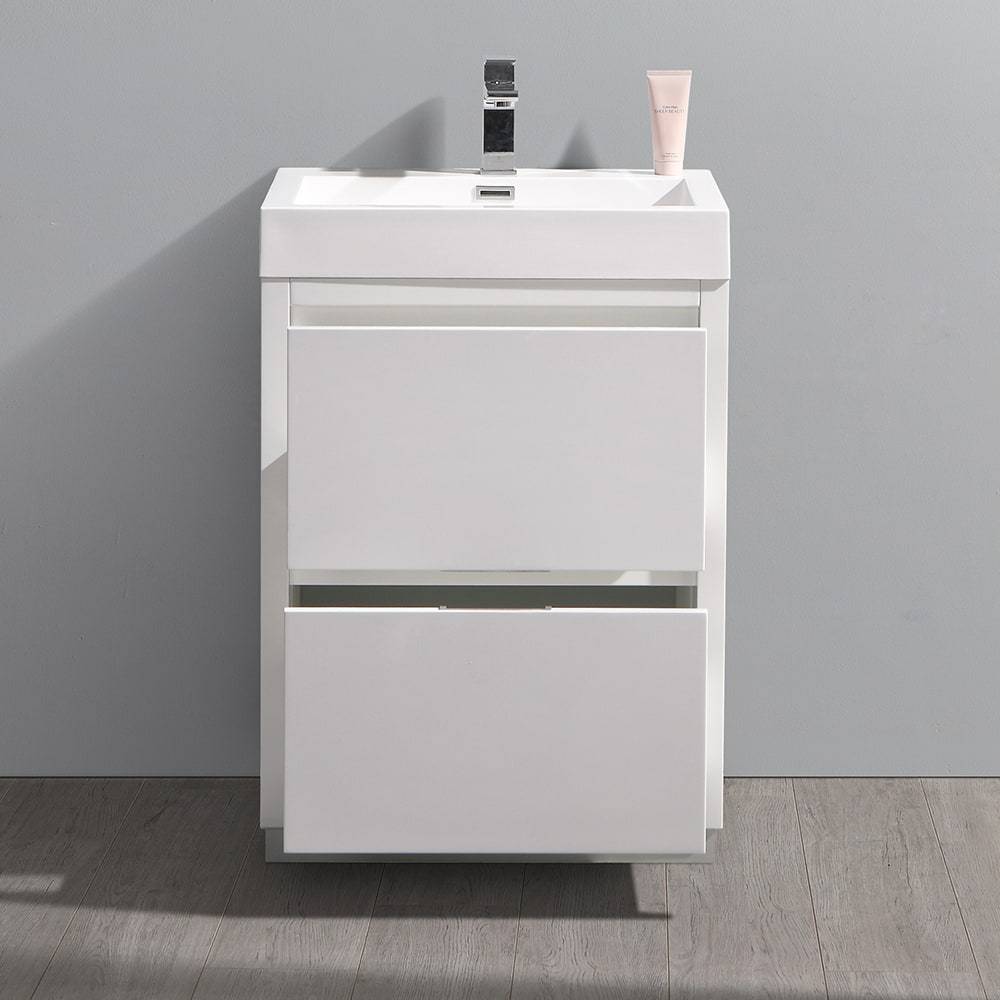 Fresca, Fresca FCB8424WH-I Valencia 24" Glossy White Free Standing Modern Bathroom Vanity