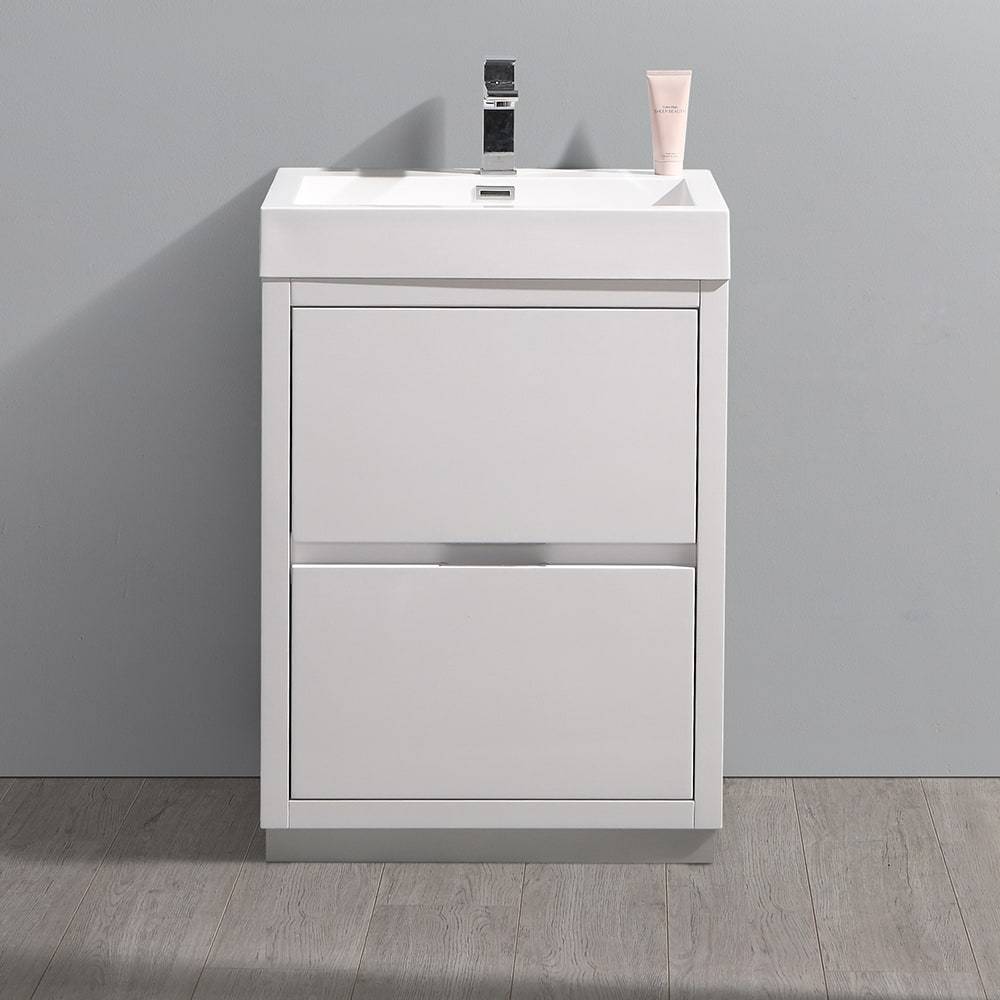 Fresca, Fresca FCB8424WH-I Valencia 24" Glossy White Free Standing Modern Bathroom Vanity