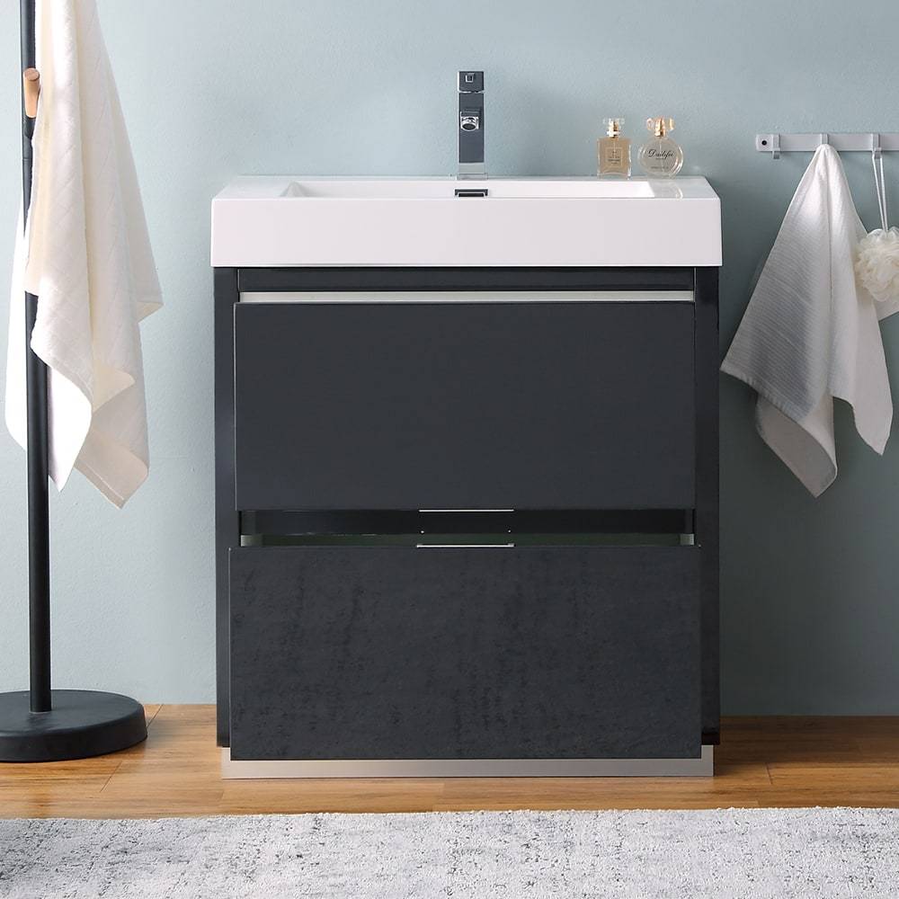 Fresca, Fresca FCB8430GG-I Valencia 30" Dark Slate Gray Free Standing Modern Bathroom Vanity