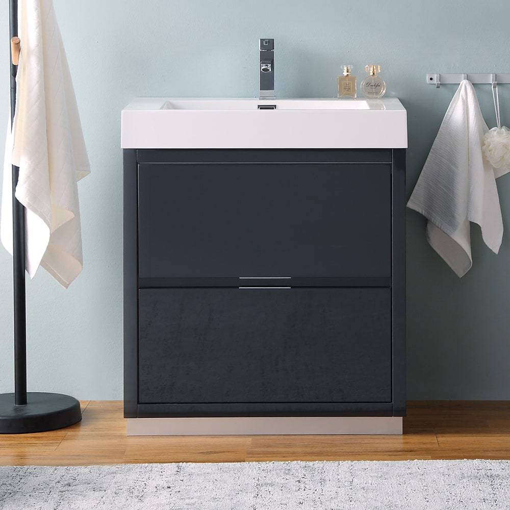 Fresca, Fresca FCB8430GG-I Valencia 30" Dark Slate Gray Free Standing Modern Bathroom Vanity