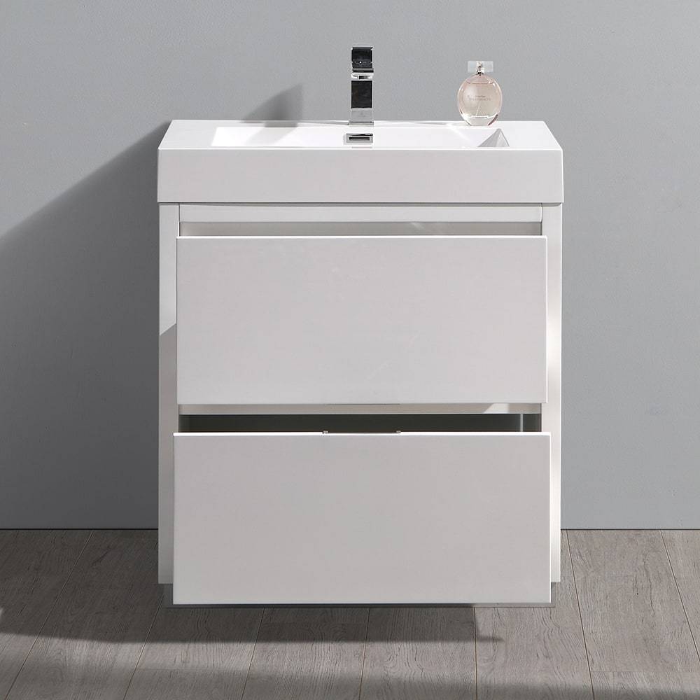 Fresca, Fresca FCB8430WH-I Valencia 30" Glossy White Free Standing Modern Bathroom Vanity