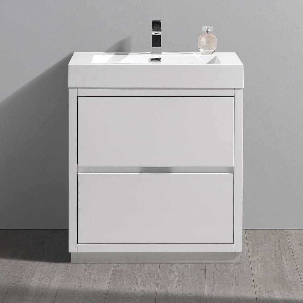 Fresca, Fresca FCB8430WH-I Valencia 30" Glossy White Free Standing Modern Bathroom Vanity