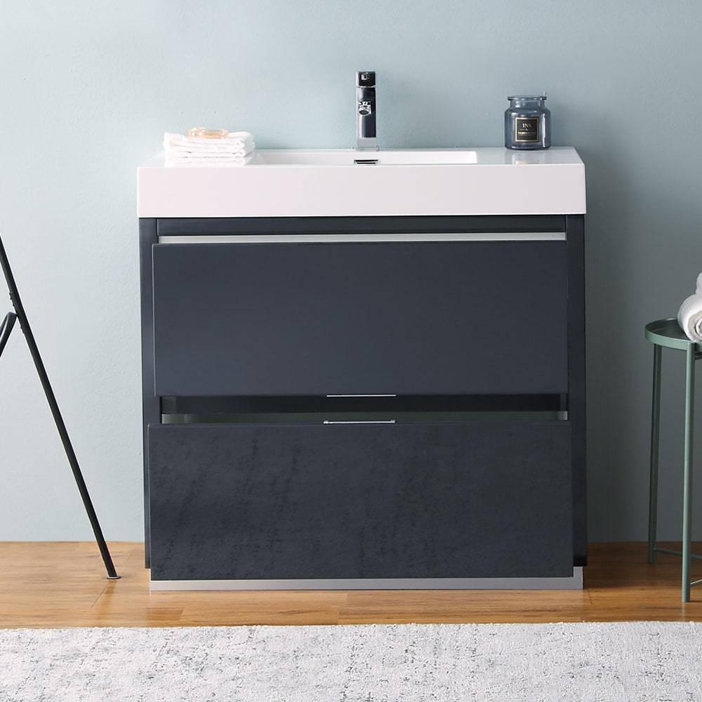 Fresca, Fresca FCB8436GG-I Valencia 36" Dark Slate Gray Free Standing Modern Bathroom Vanity