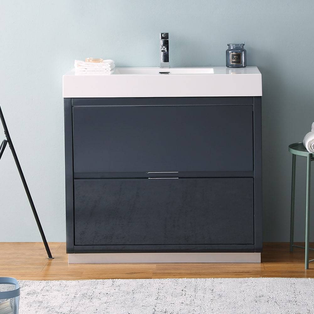 Fresca, Fresca FCB8436GG-I Valencia 36" Dark Slate Gray Free Standing Modern Bathroom Vanity