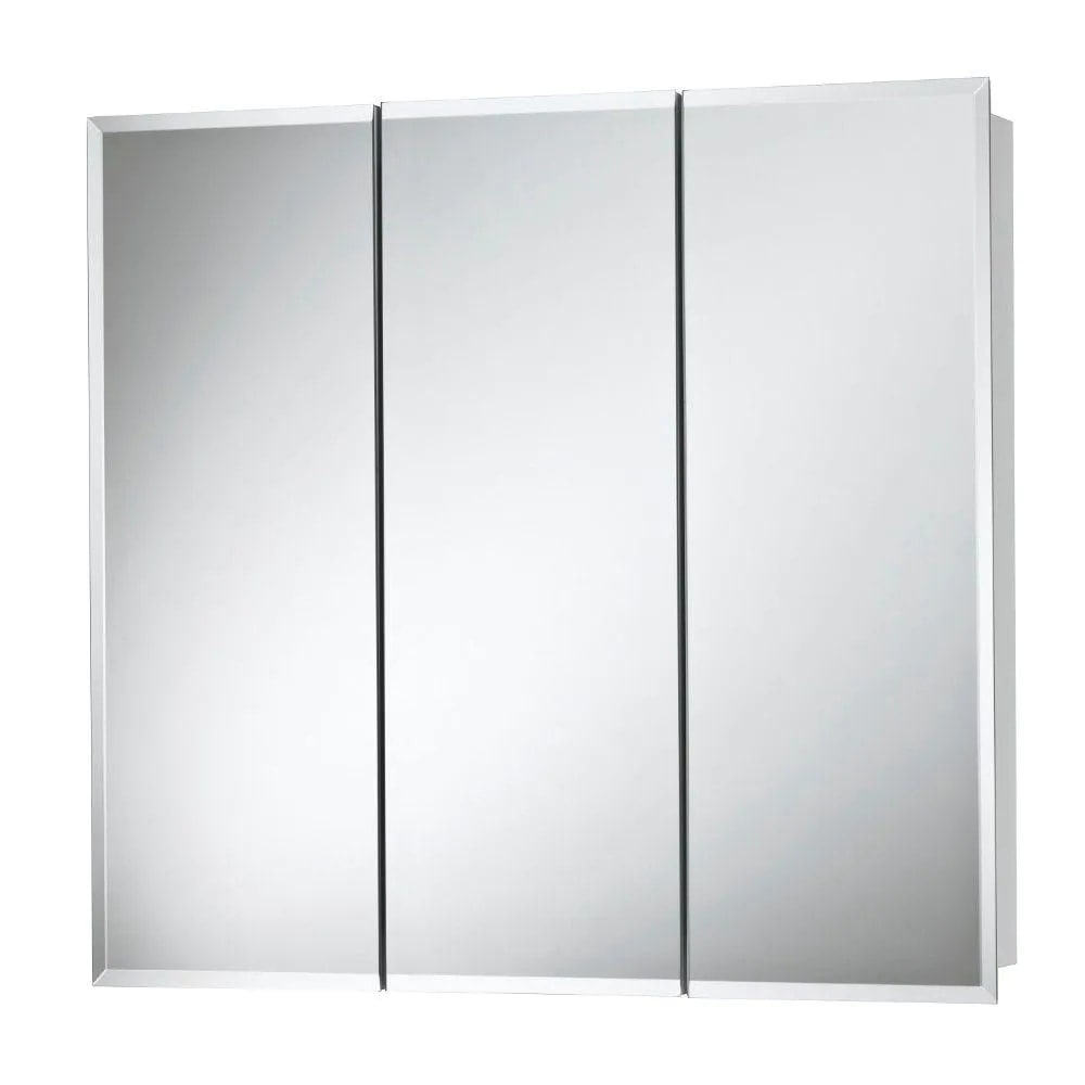 Jensen, Jensen 255224 Horizon 24x24" Frameless 3-Pane Mirror Medicine Cabinet with 2 Shelves