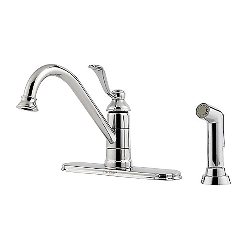 Pfister, Pfister LG34-4PC0 Portland Kitchen Faucet with Side Spray, Polished Chrome