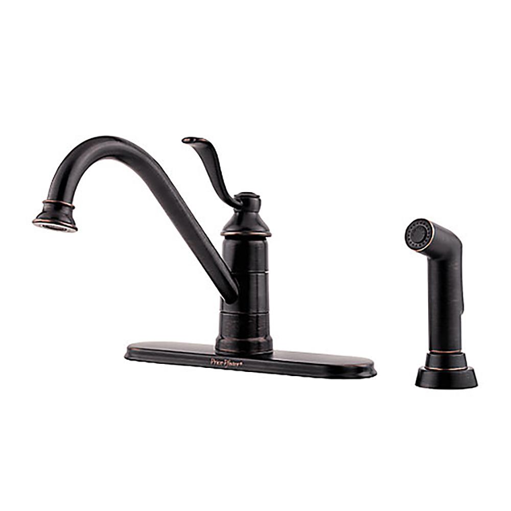 Pfister, Pfister LG34-4PY0 Portland Kitchen Faucet with Side Spray, Tuscan Bronze