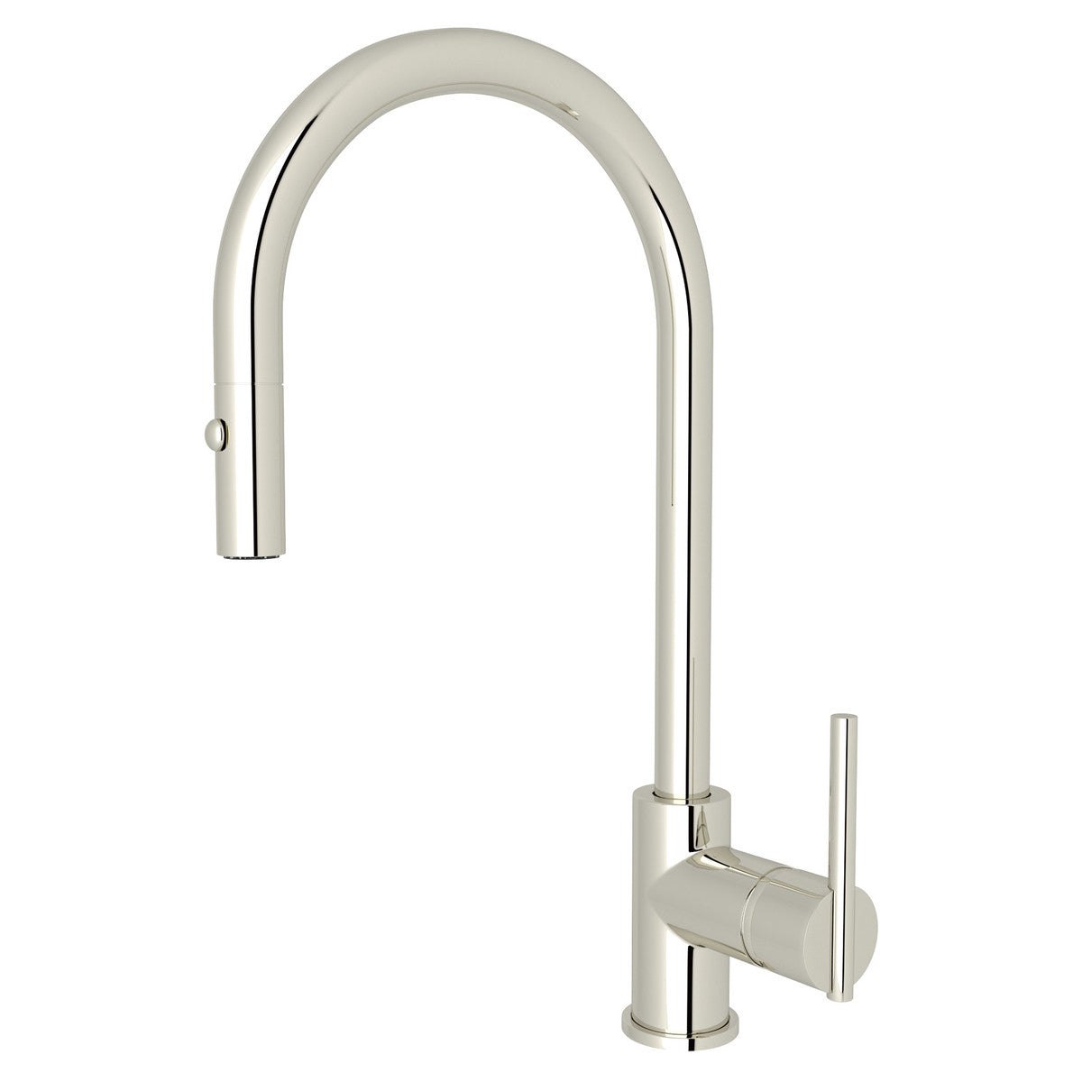 Rohl, ROHL CY57L-PN-2 Pirellone Pulldown Side Lever Kitchen Faucet - Polished Nickel With Metal Lever Handle