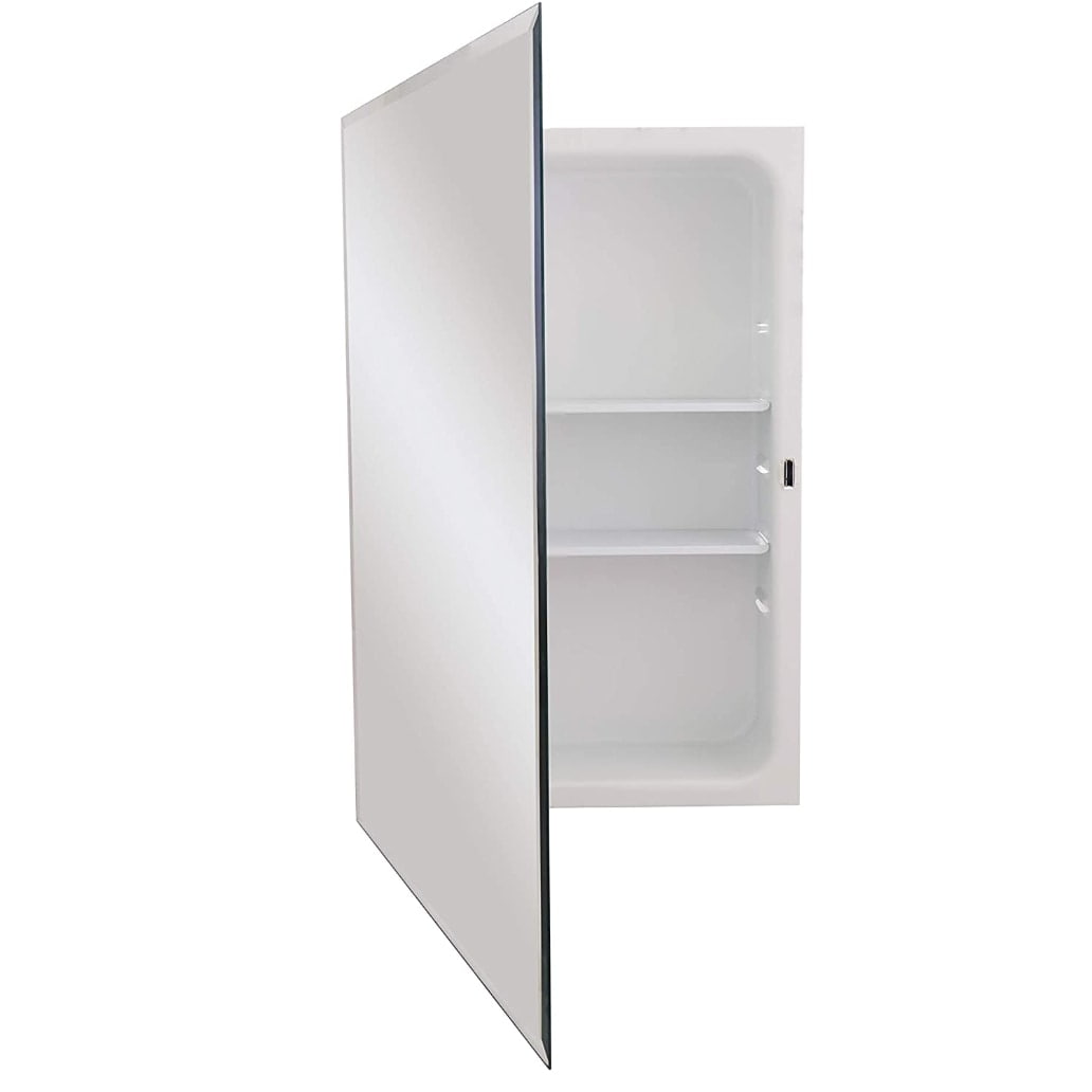 Jensen, Rangaire Jensen 1459 Horizon Recess Mount 16" x 26" Bathroom Medicine Cabinet with Mirrored Door and 2 Shelves